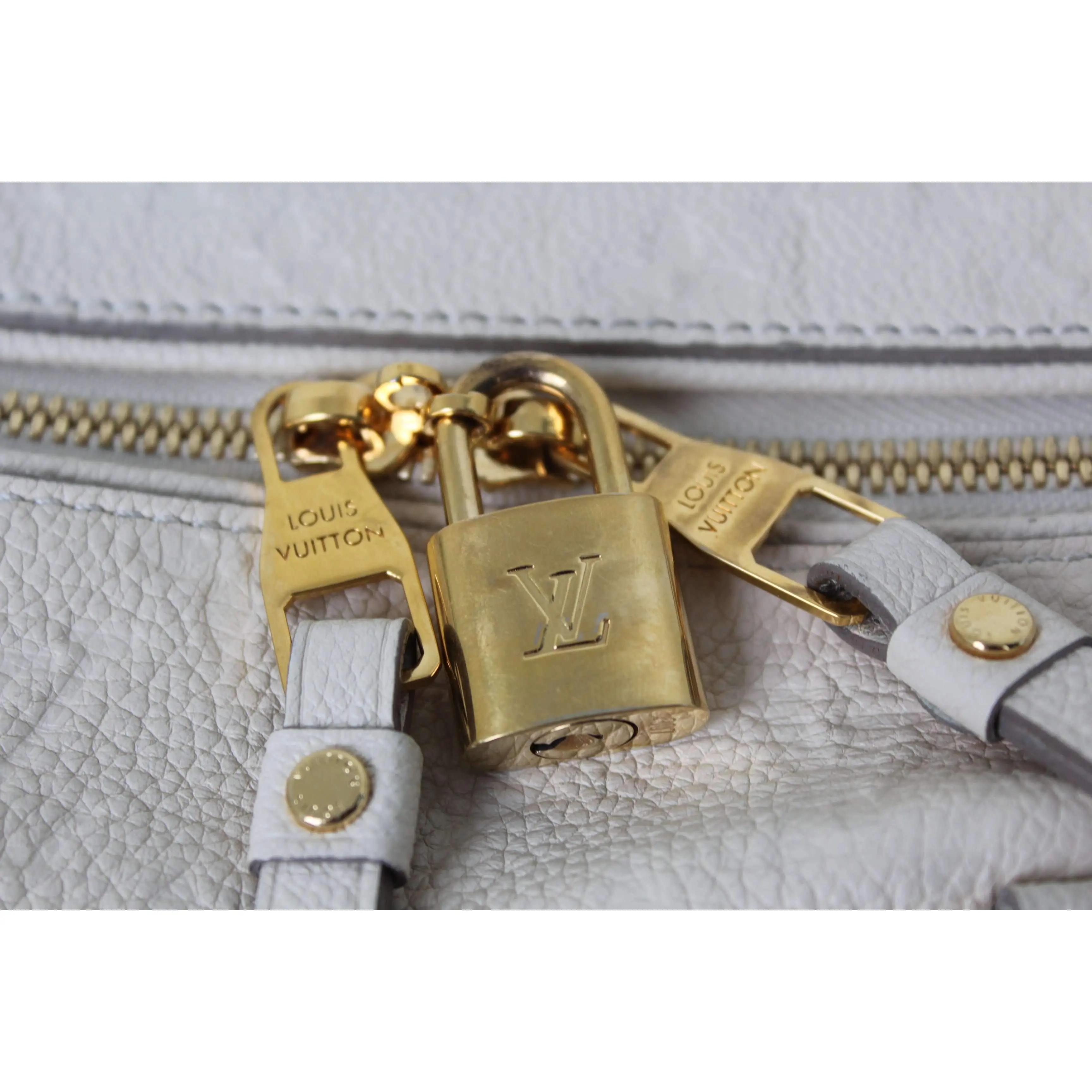Louis Vuitton Speedy Bandouliere 30 Empreinte Beige Bag - Image 10