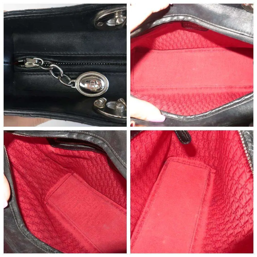 Christian Dior Black Cannage Lambskin Large Lady Dior Shoulder Bag - Image 12