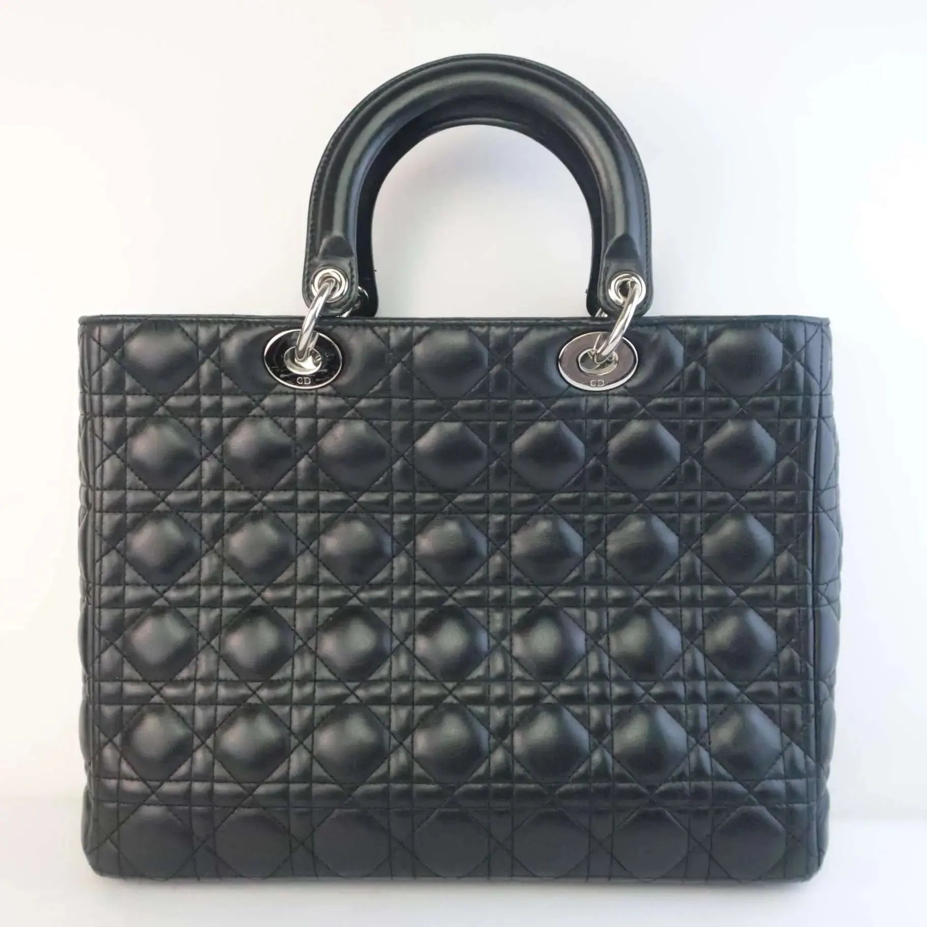 Christian Dior Black Cannage Lambskin Large Lady Dior Shoulder Bag - Image 3