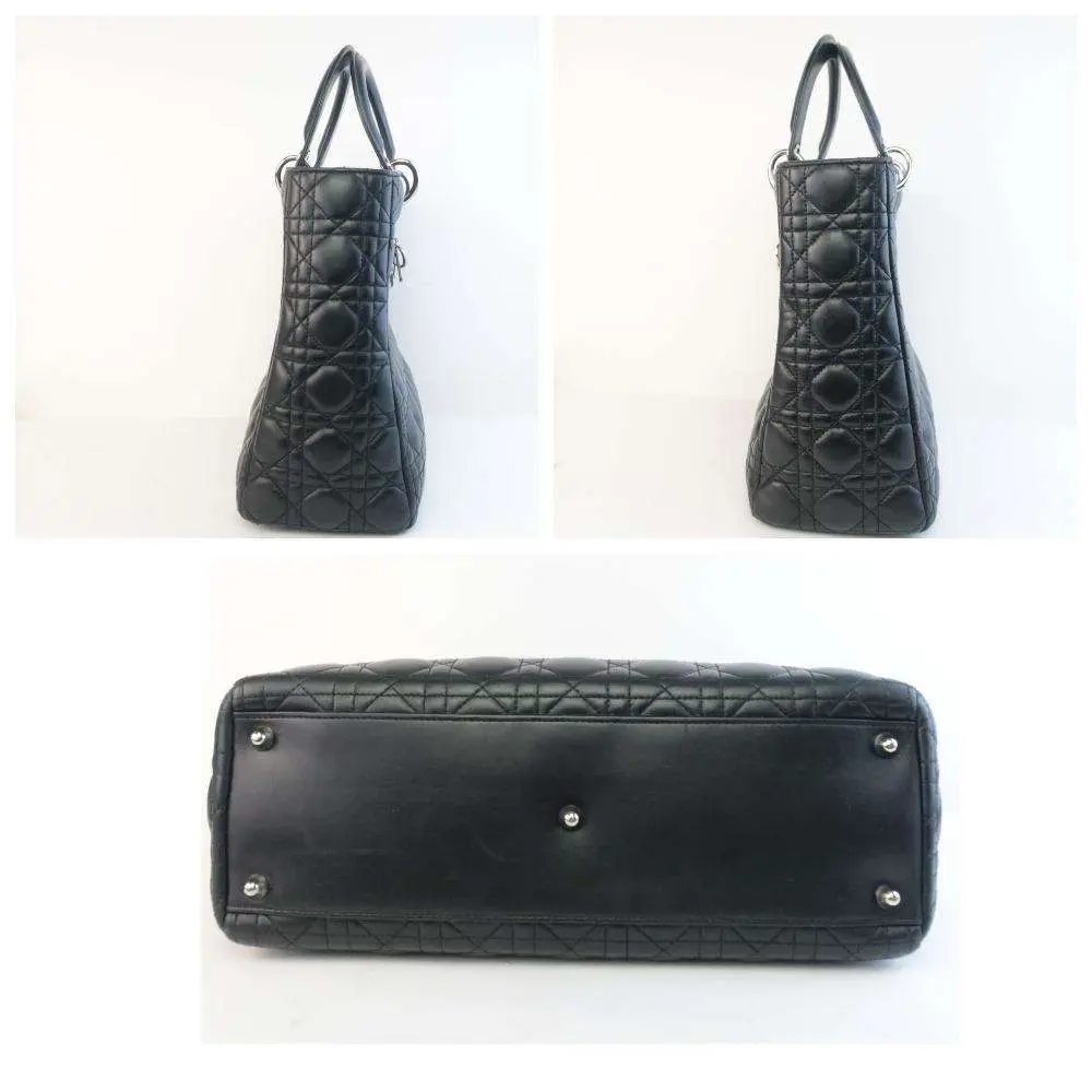 Christian Dior Black Cannage Lambskin Large Lady Dior Shoulder Bag - Image 4