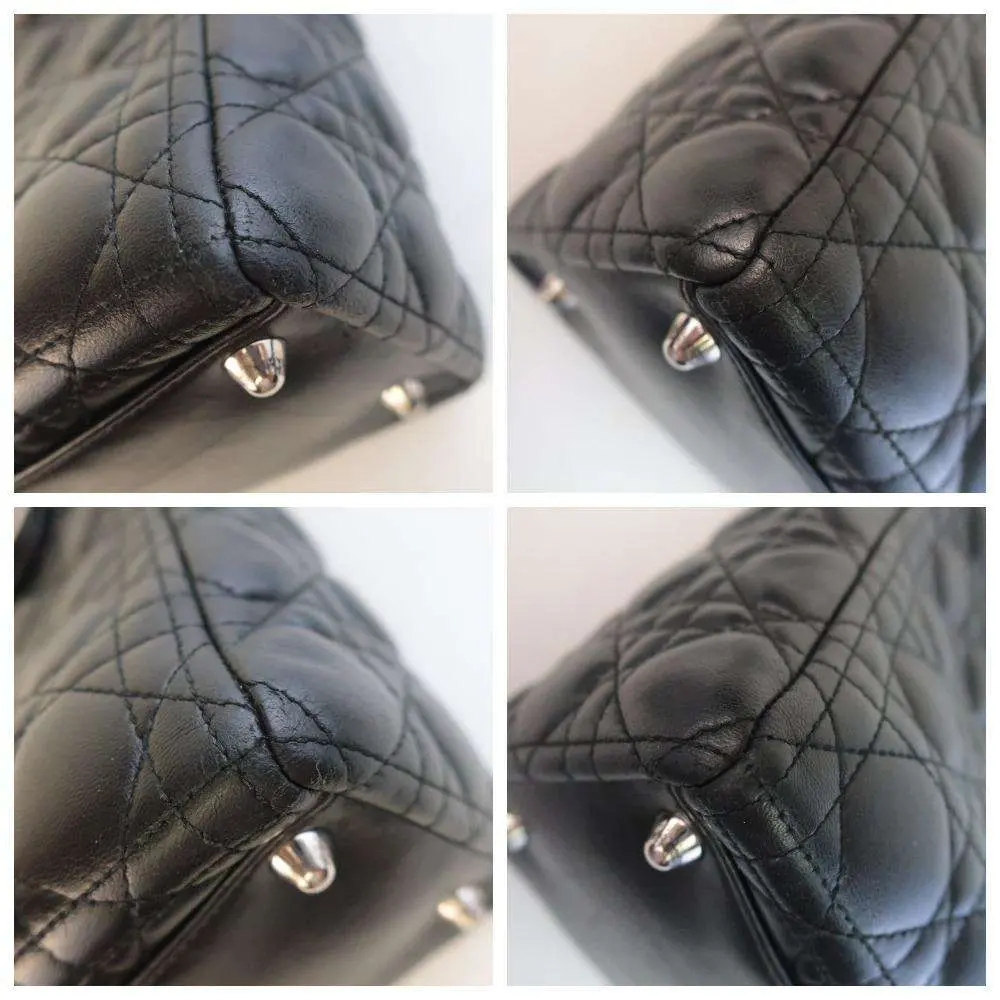 Christian Dior Black Cannage Lambskin Large Lady Dior Shoulder Bag - Image 9