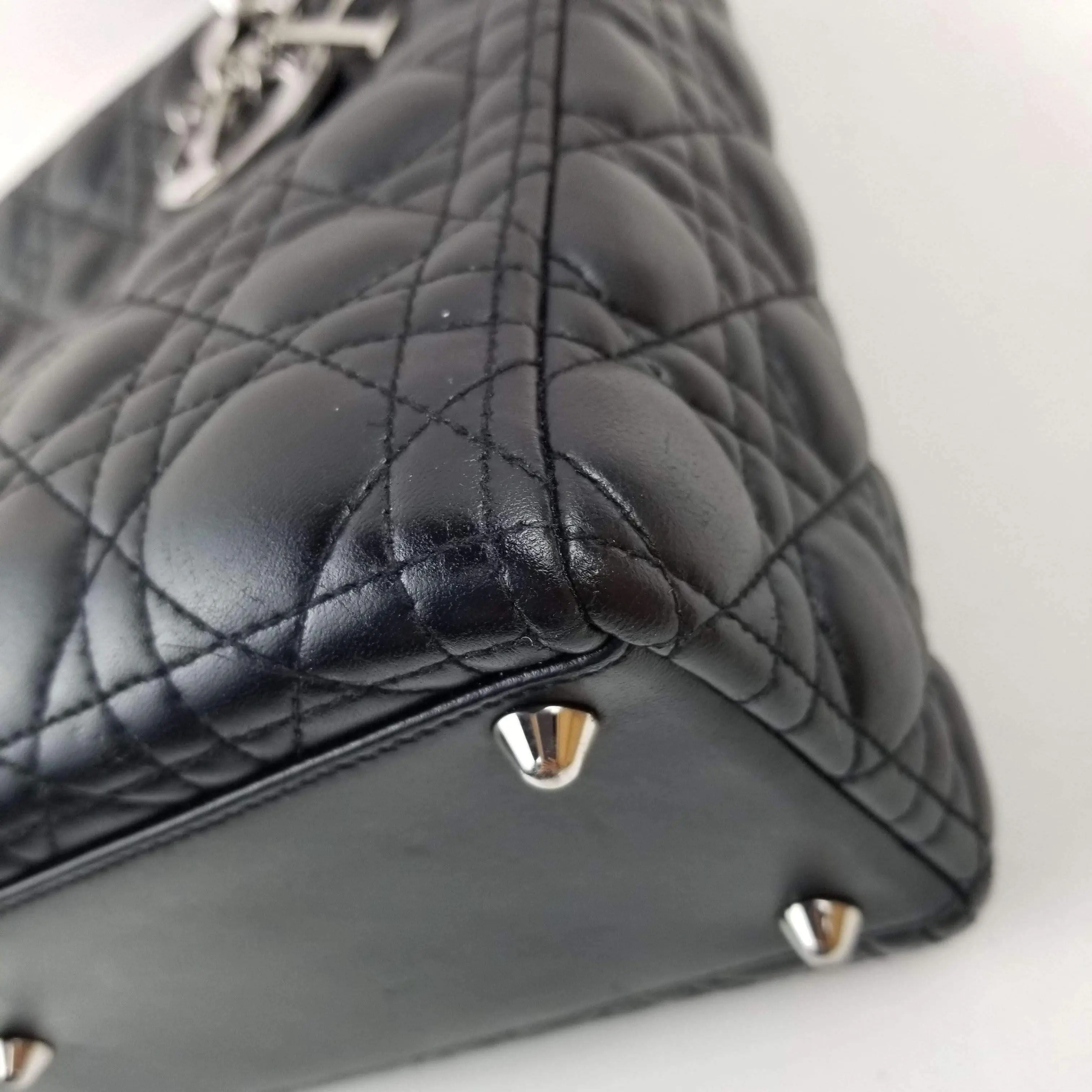 Dior Lady Dior Large Black Lambskin Bag - Image 10