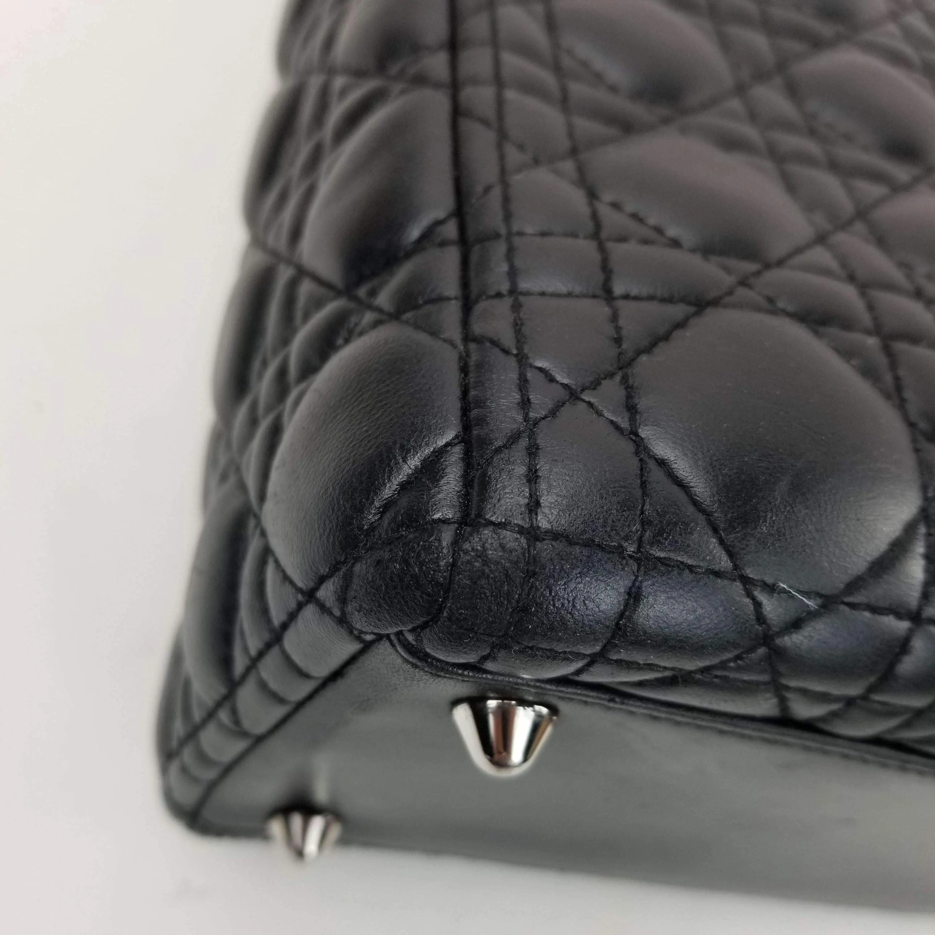 Dior Lady Dior Large Black Lambskin Bag - Image 11