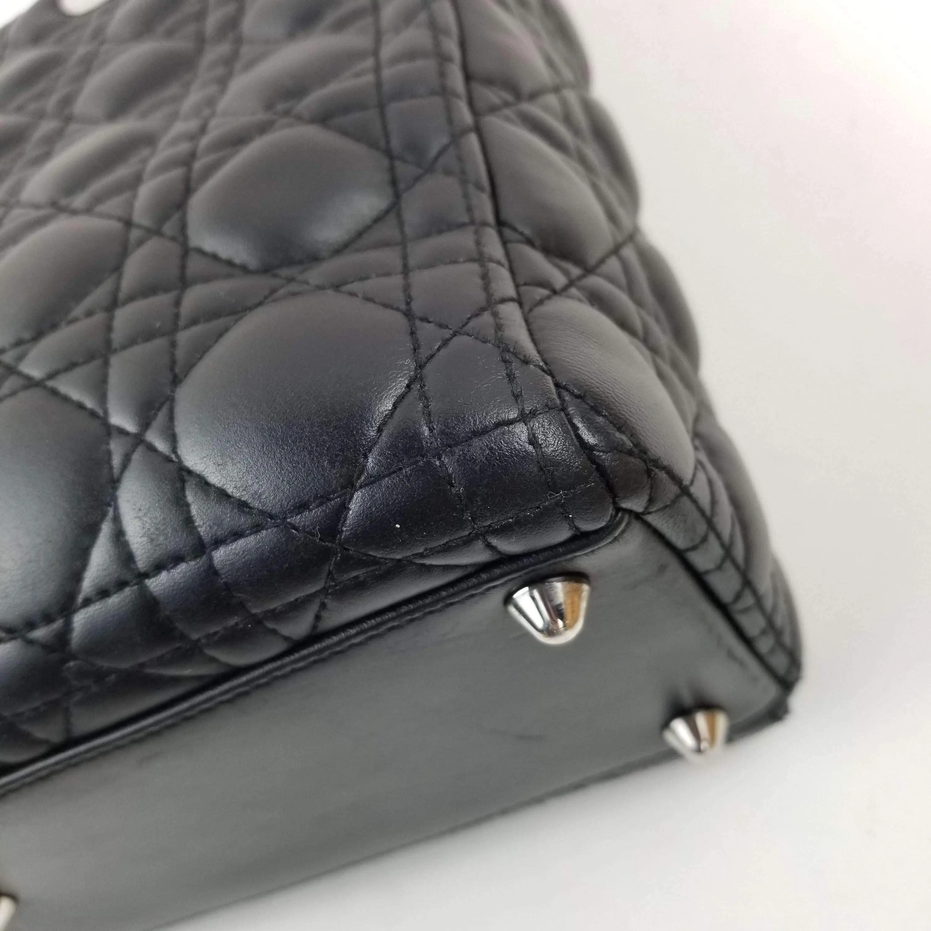 Dior Lady Dior Large Black Lambskin Bag - Image 12