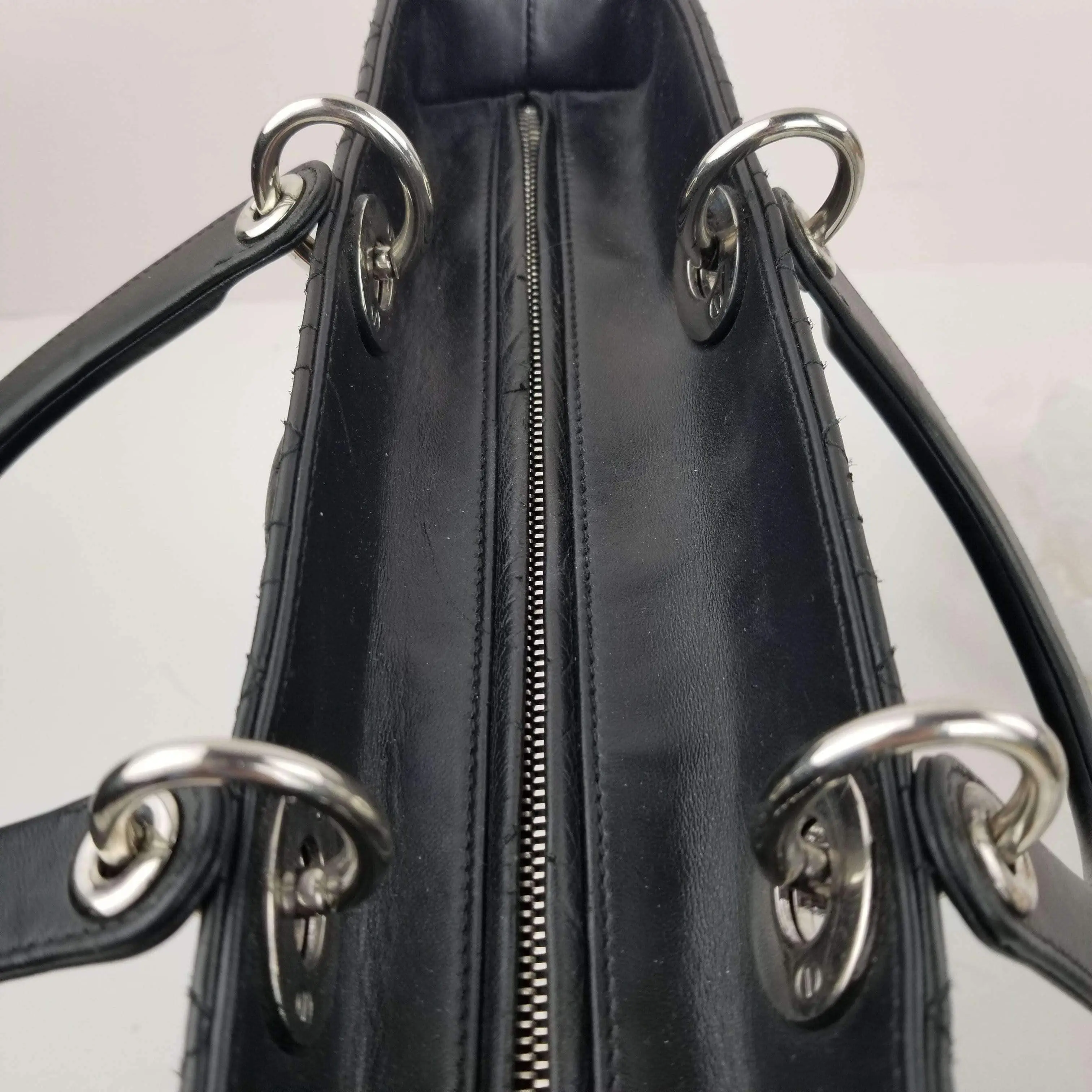 Dior Lady Dior Large Black Lambskin Bag - Image 18