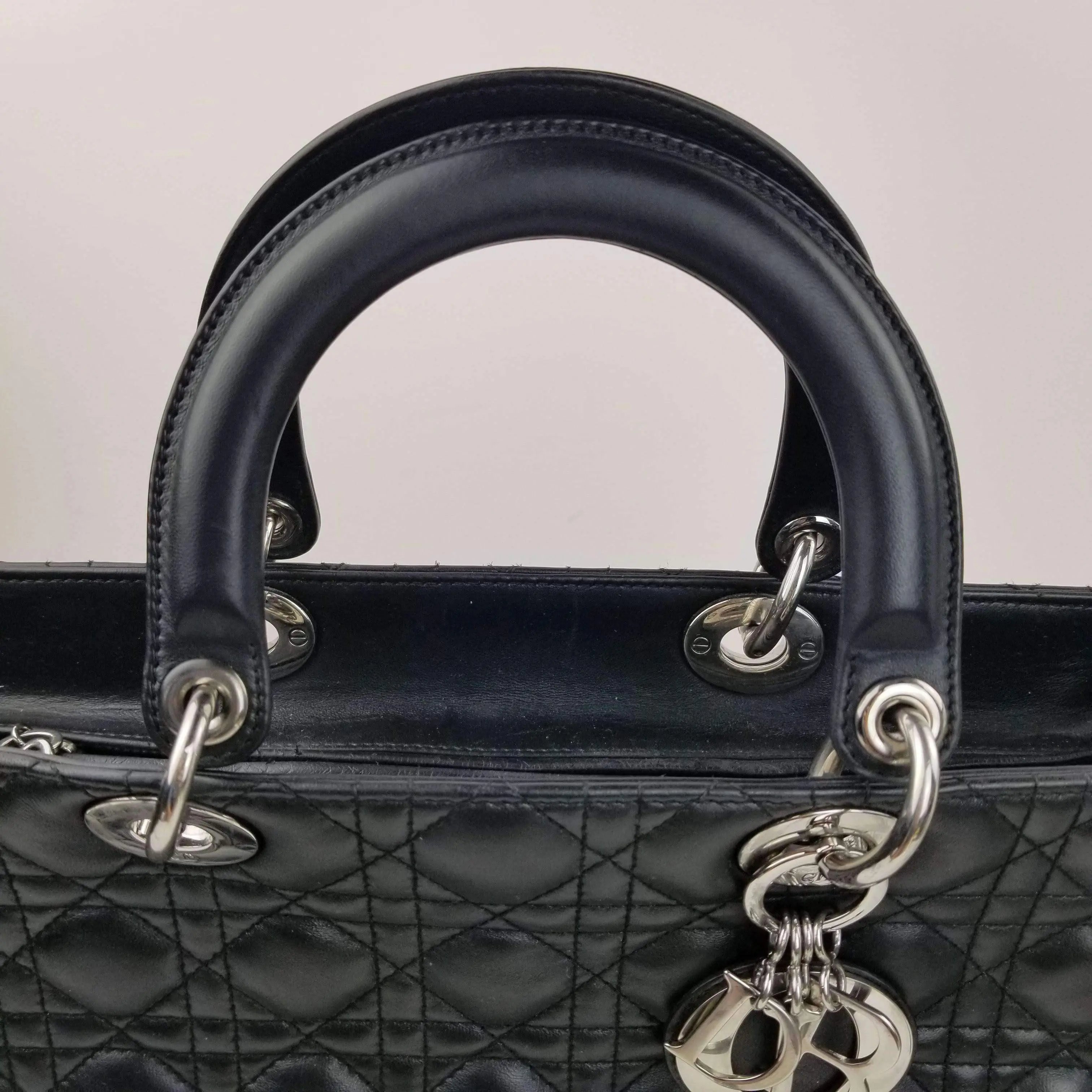Dior Lady Dior Large Black Lambskin Bag - Image 19