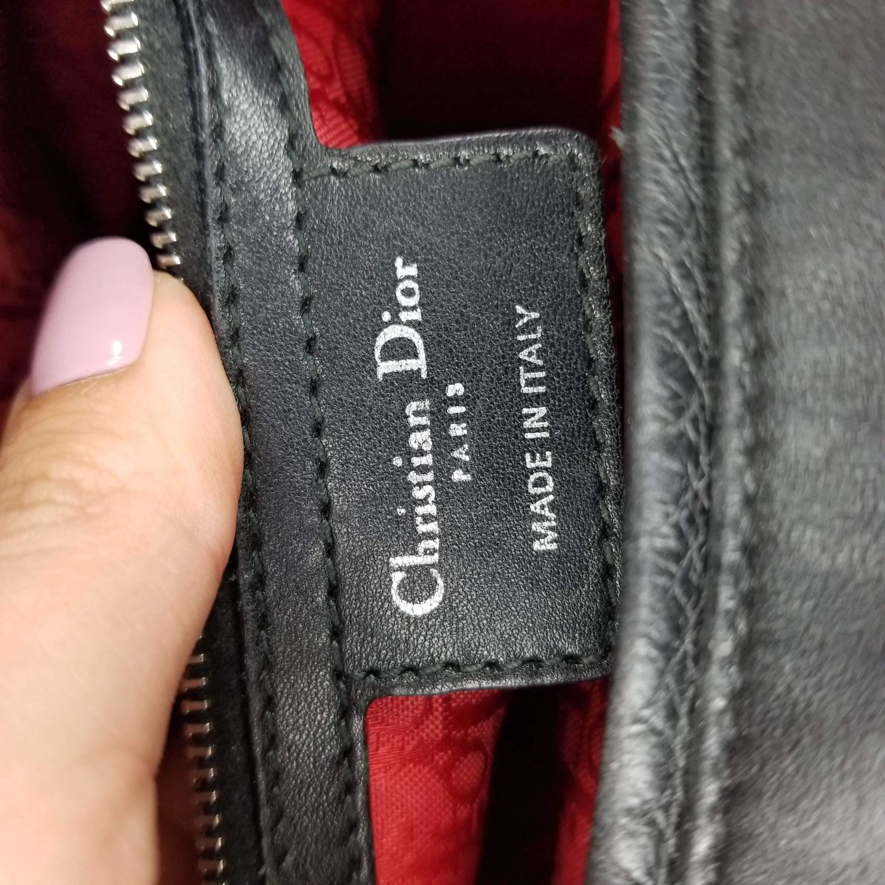 Dior Lady Dior Large Black Lambskin Bag - Image 24