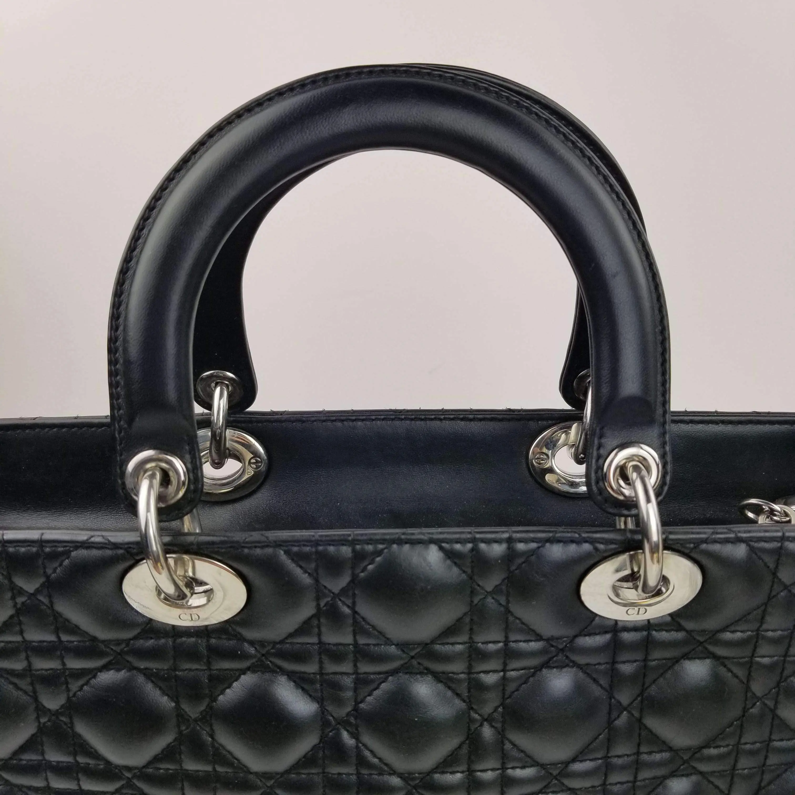 Dior Lady Dior Large Black Lambskin Bag - Image 25