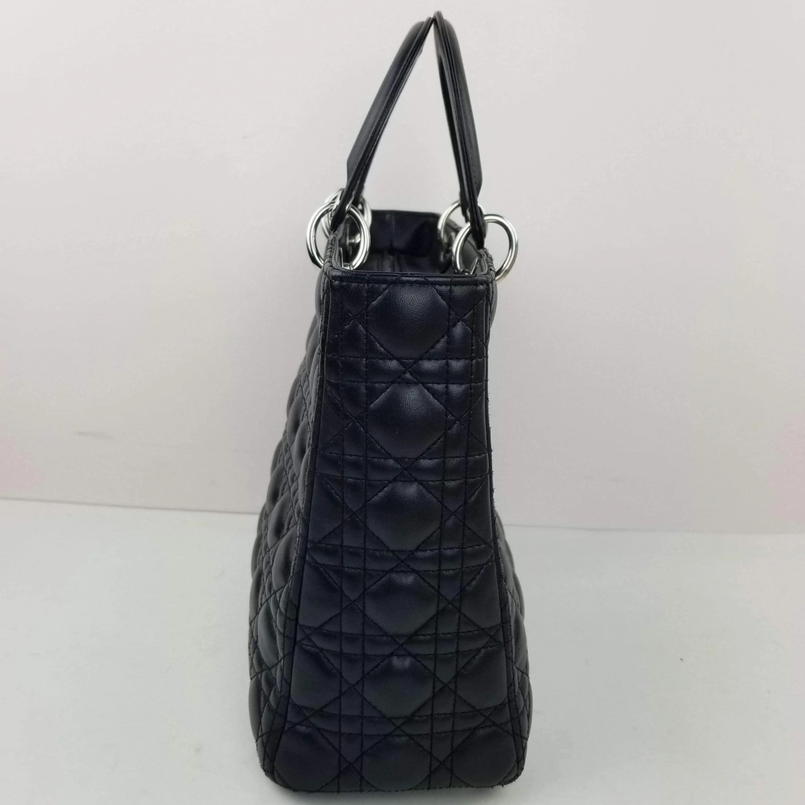Dior Lady Dior Large Black Lambskin Bag - Image 3