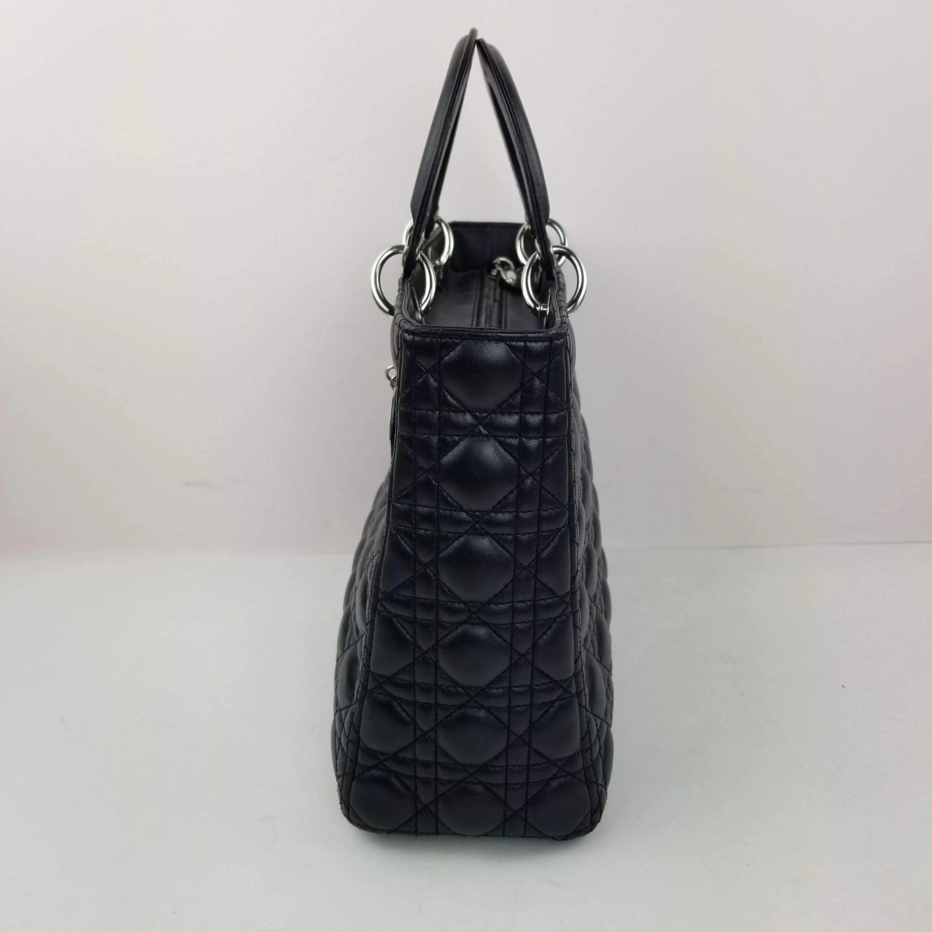 Dior Lady Dior Large Black Lambskin Bag - Image 4