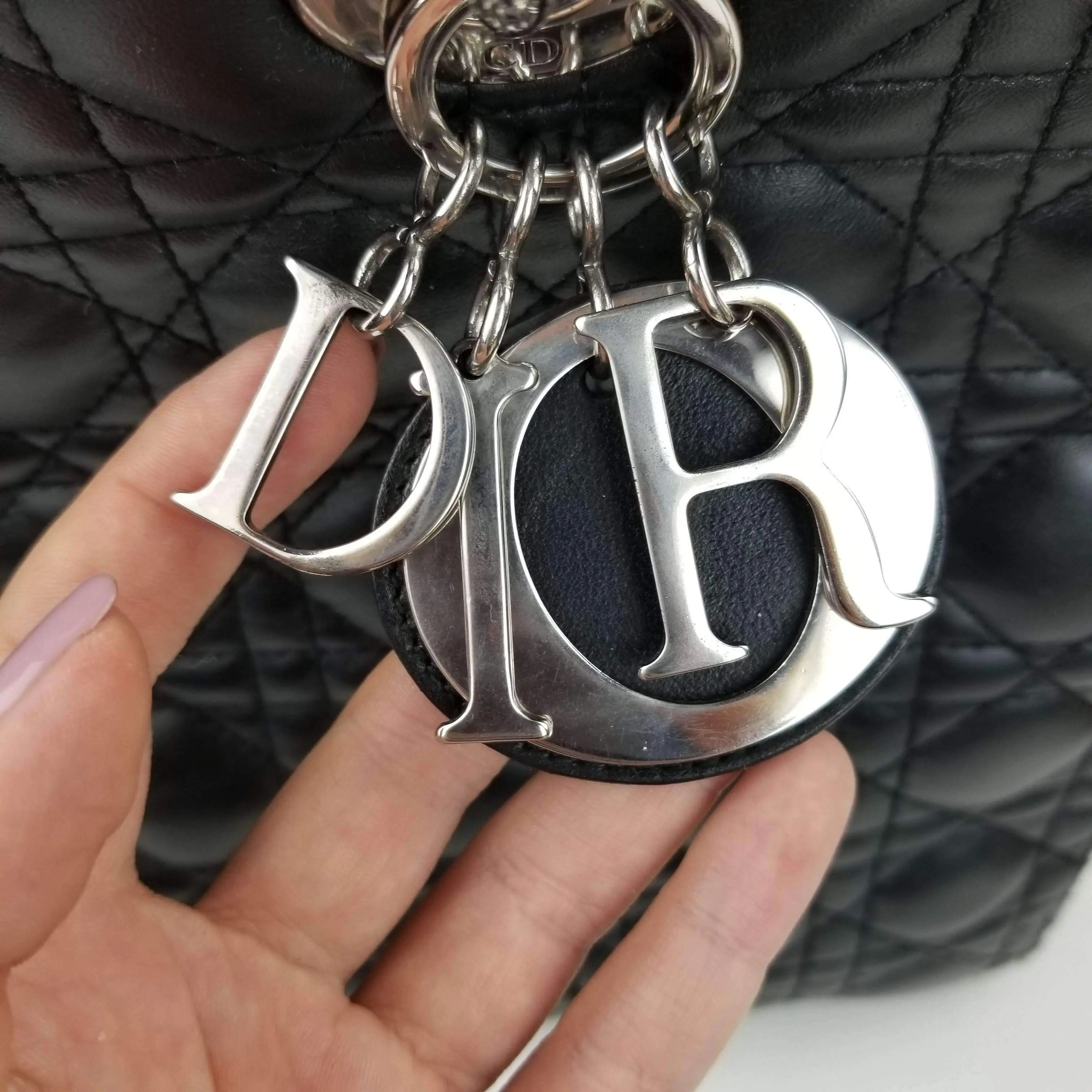 Dior Lady Dior Large Black Lambskin Bag - Image 5