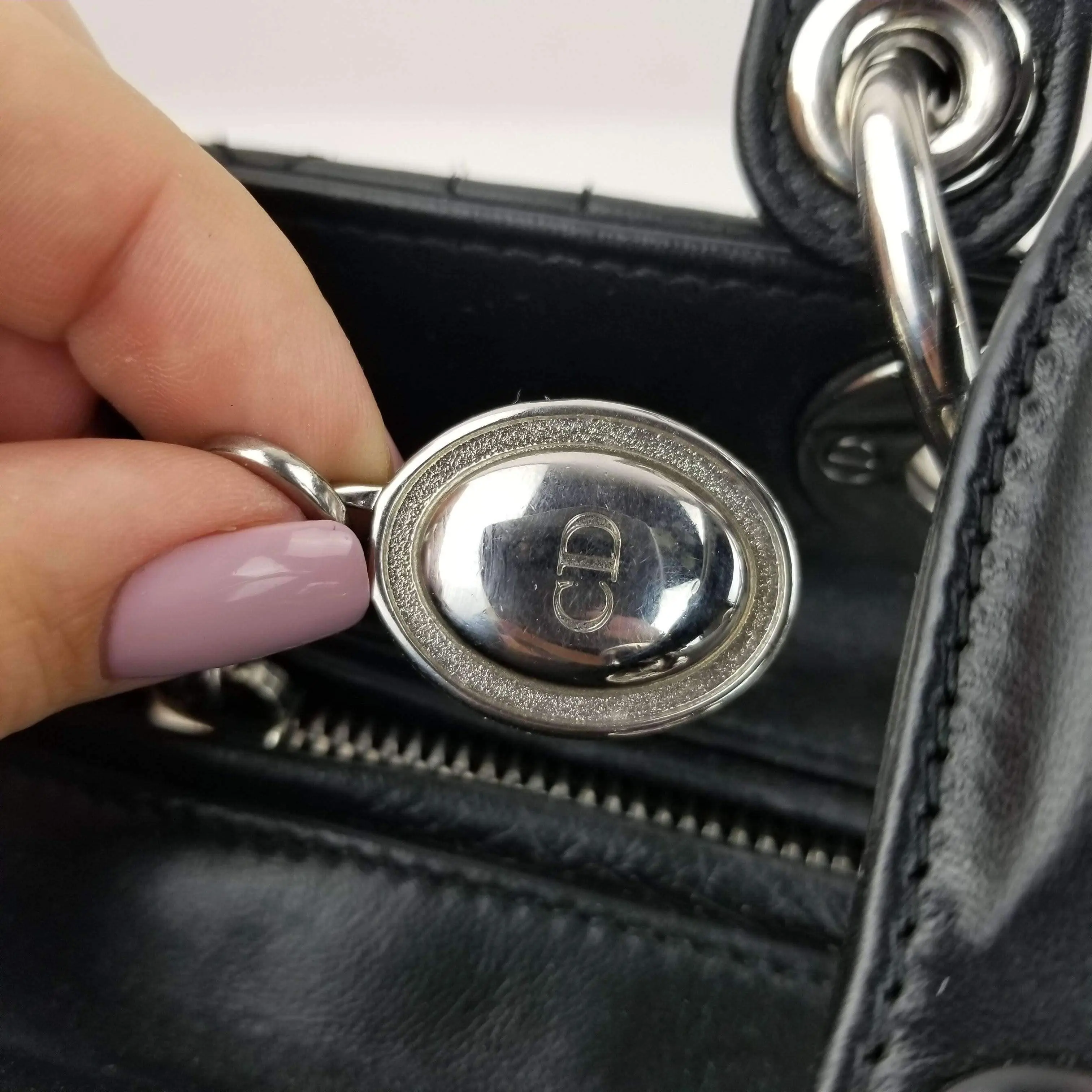 Dior Lady Dior Large Black Lambskin Bag - Image 6
