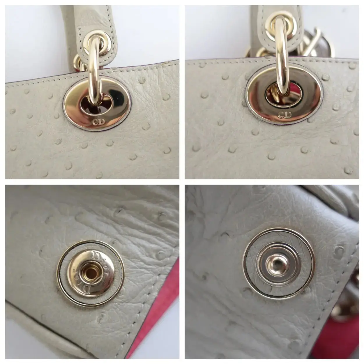 Dior Large Beige Ostrich Diorissimo Tote Bag - Image 12