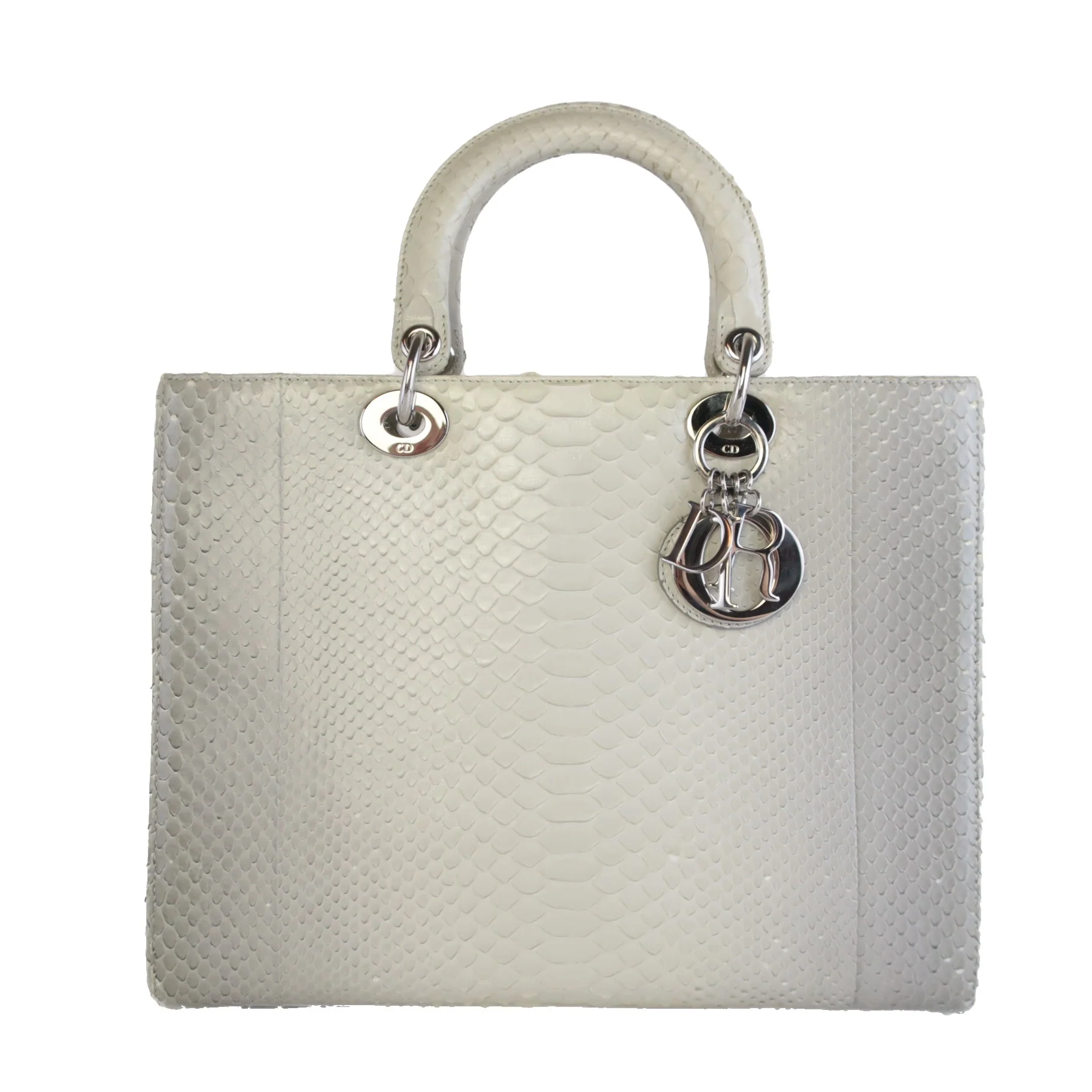 Dior Beige Python Large Lady Dior Shoulder Bag - Image 3