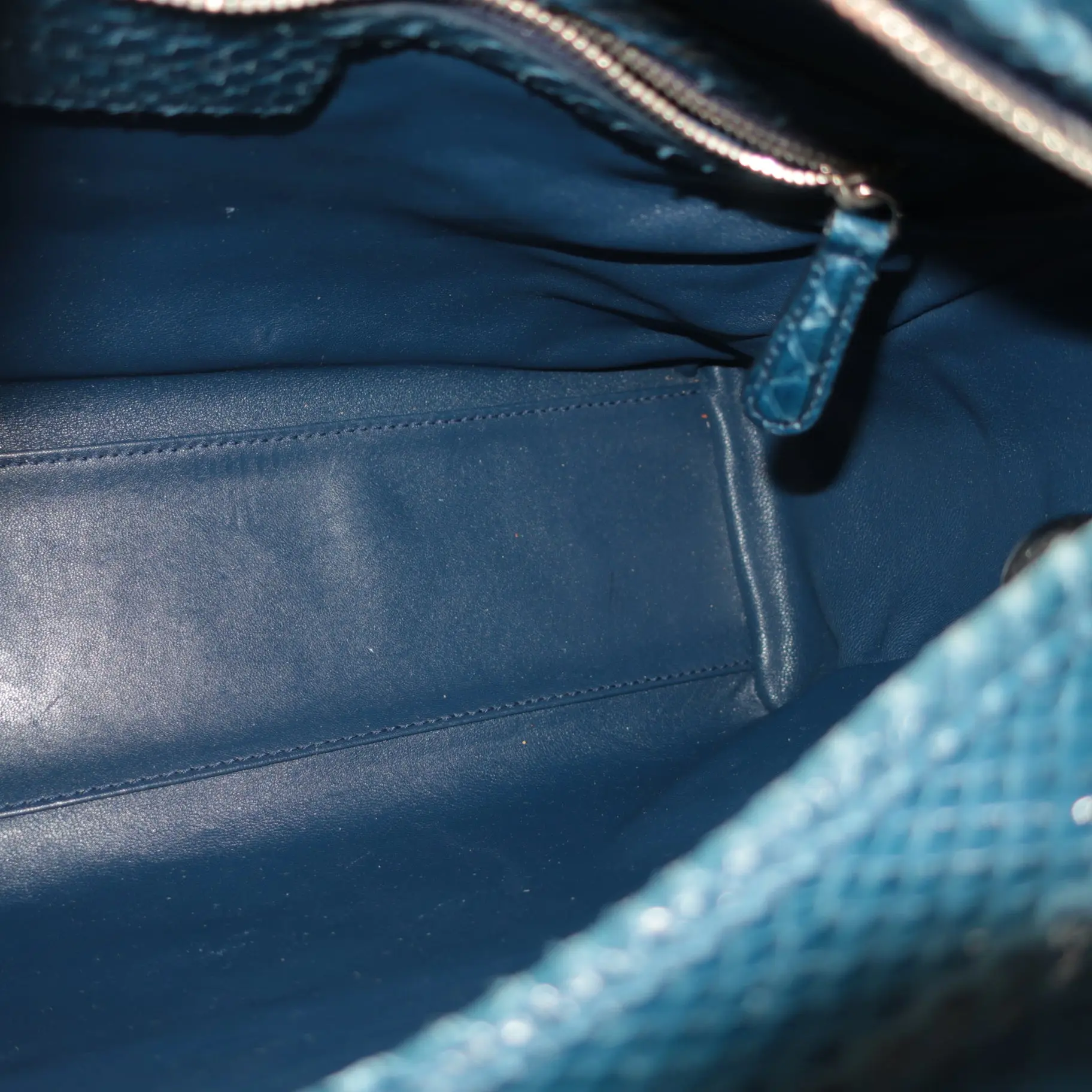 Dior Blue Python Lady Dior Large Shoulder Bag - Image 11