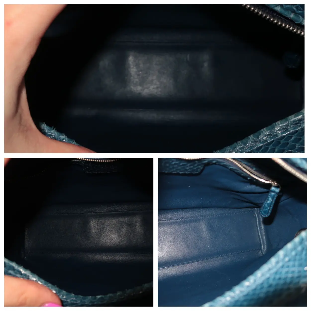 Dior Blue Python Lady Dior Large Shoulder Bag - Image 15