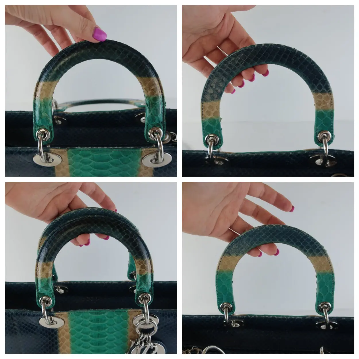 Dior Blue Python Lady Dior Large Shoulder Bag - Image 24
