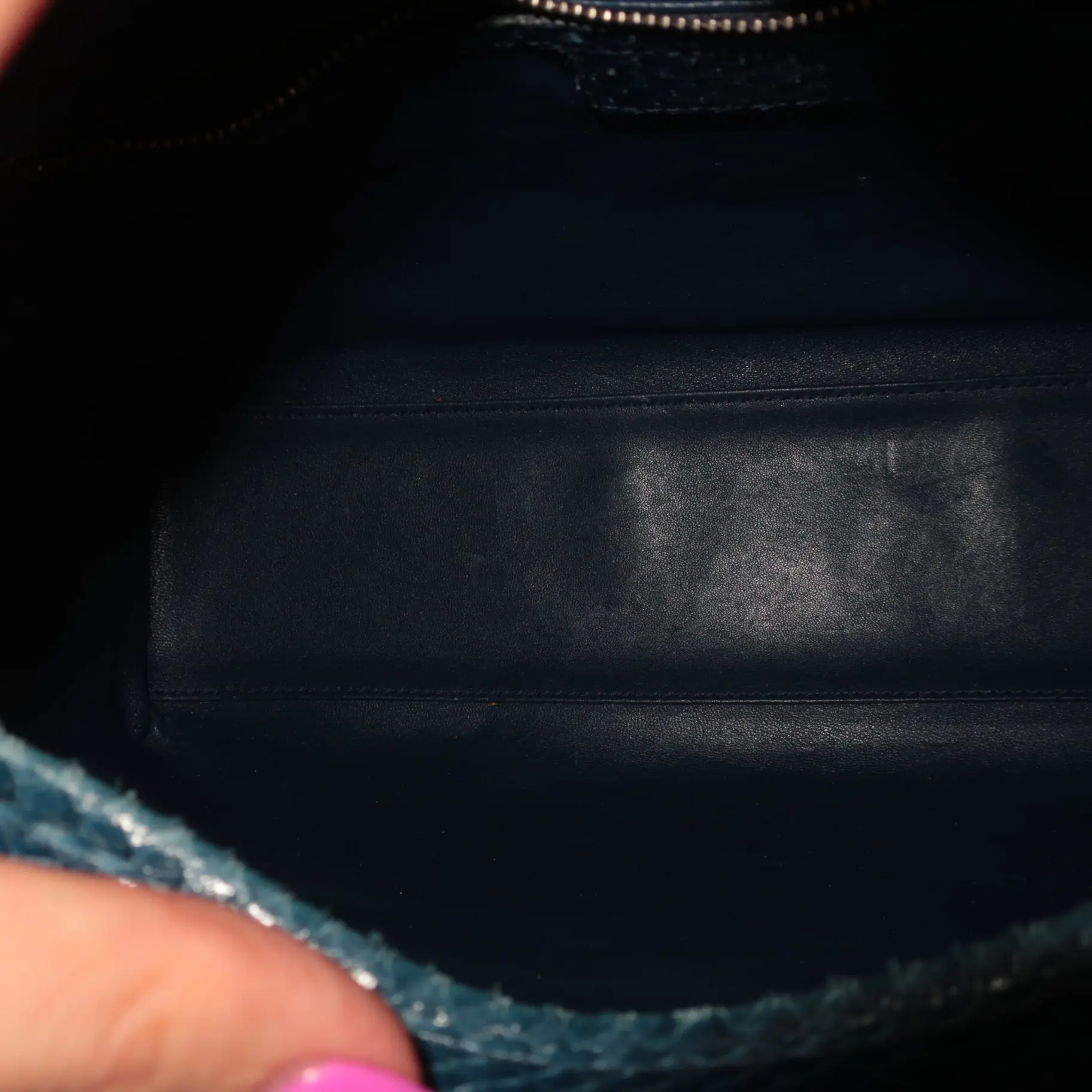 Dior Blue Python Lady Dior Large Shoulder Bag - Image 8