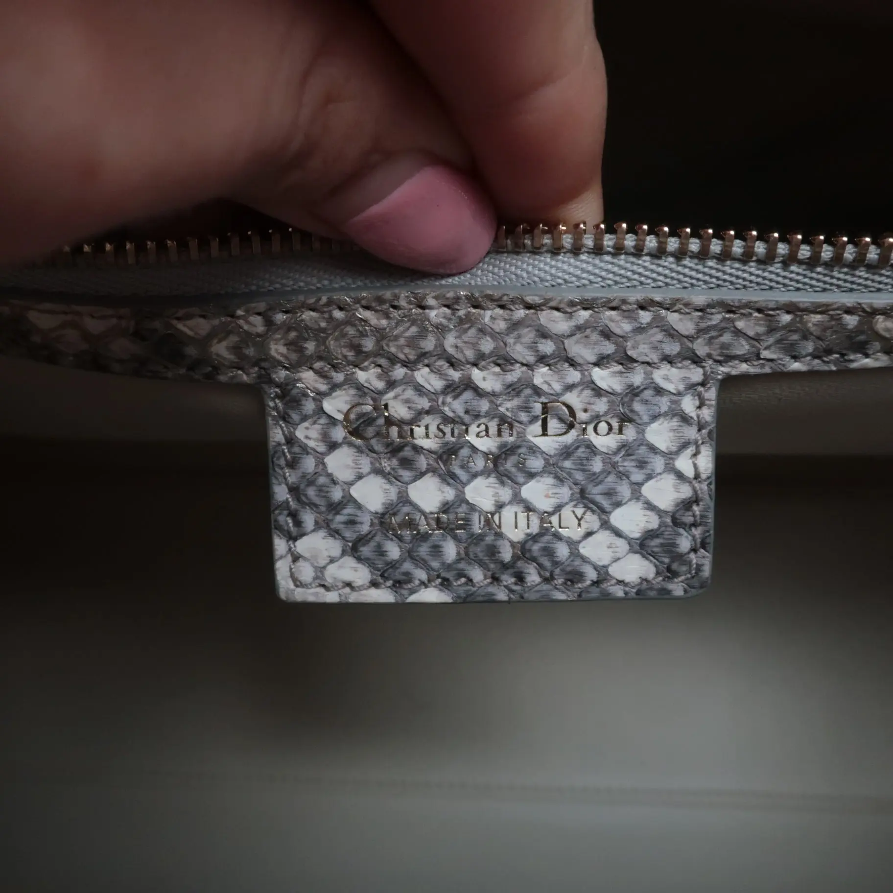 Dior Gold Python Lady Dior Large Shoulder Bag - Image 13