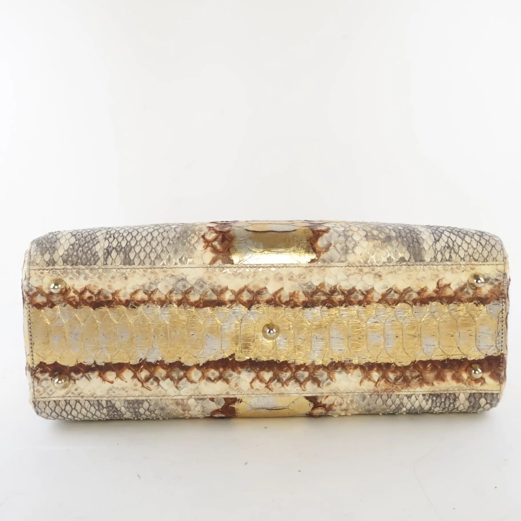 Dior Gold Python Lady Dior Large Shoulder Bag - Image 9
