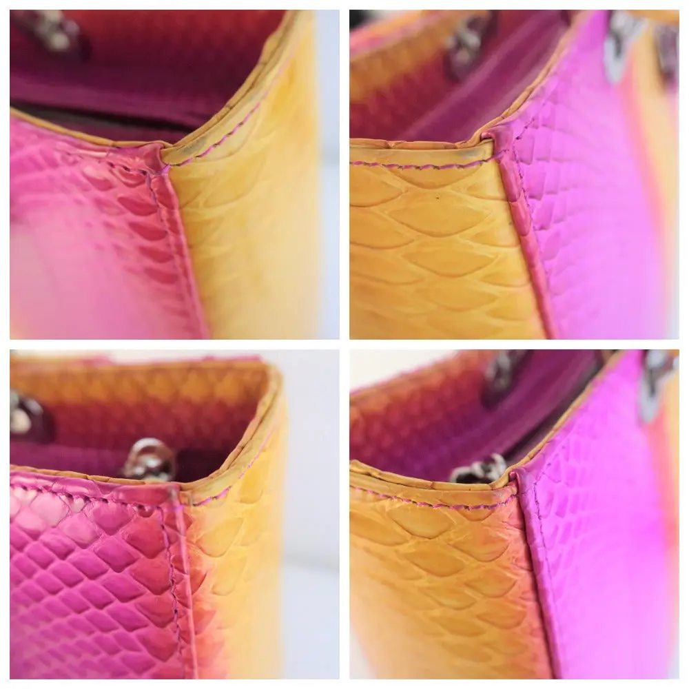 Dior Limited Edition Pink Python Lady Dior Large Shoulder Bag - Image 10