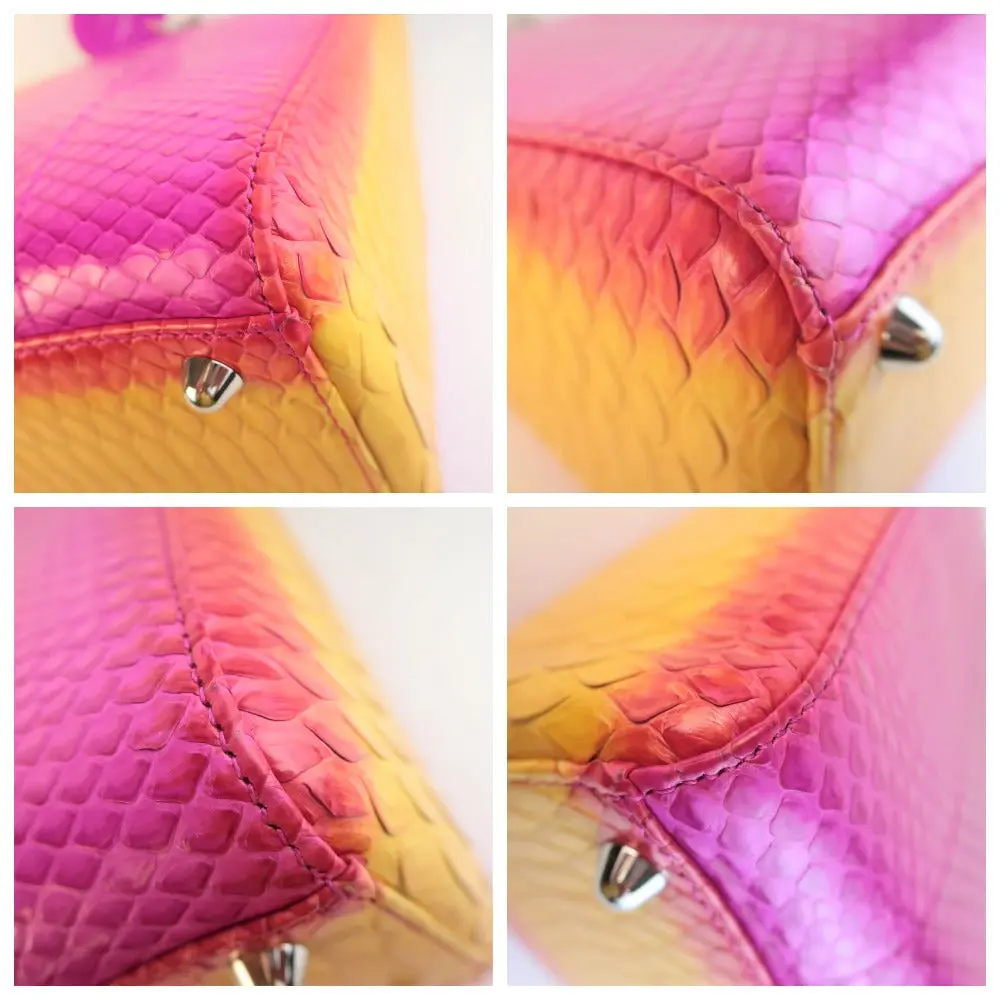 Dior Limited Edition Pink Python Lady Dior Large Shoulder Bag - Image 13