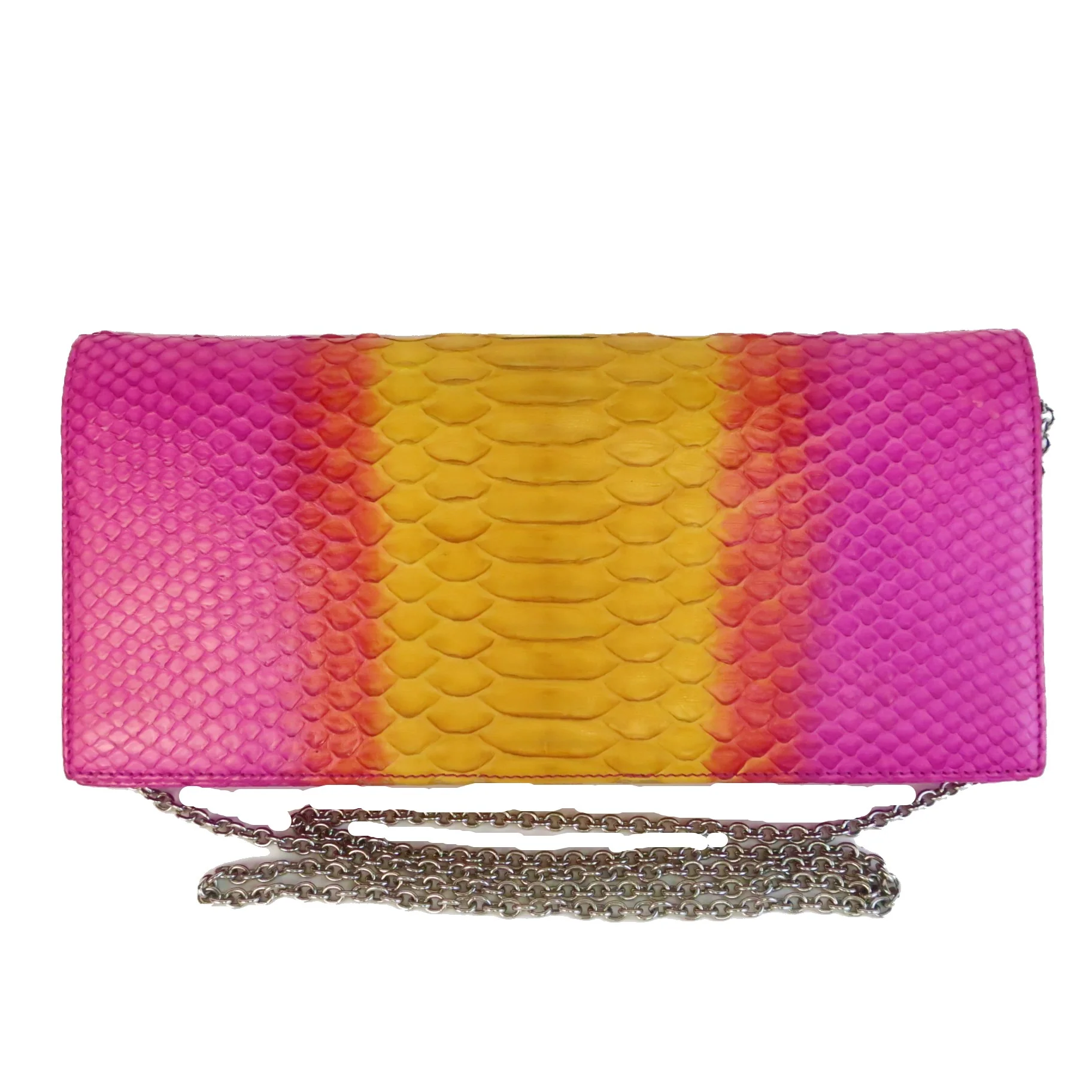 Dior Limited Edition Pink Python Leather Bag Clutch - Image 2