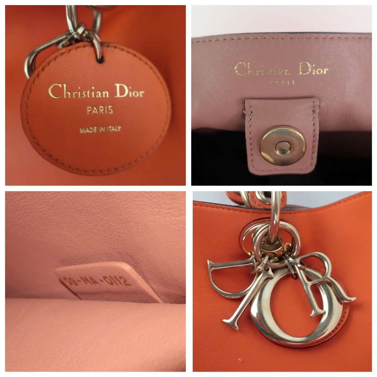 Dior Orange Calfskin Leather Diorissimo Large Tote Bag - Image 13