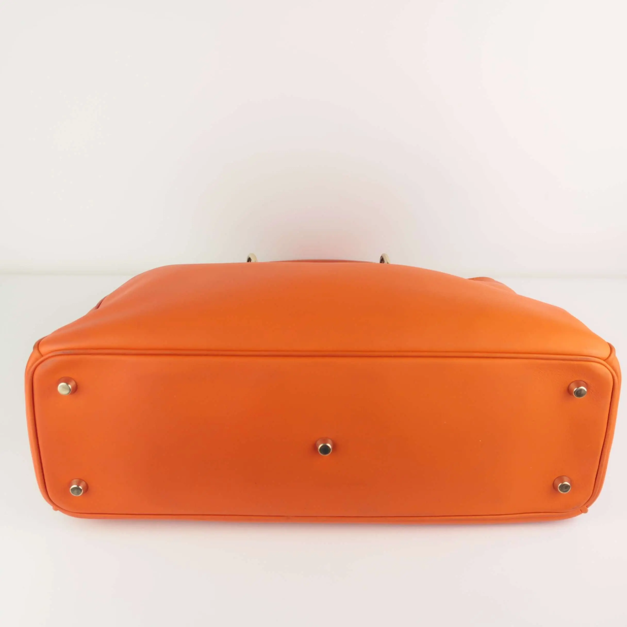 Dior Orange Calfskin Leather Diorissimo Large Tote Bag - Image 4