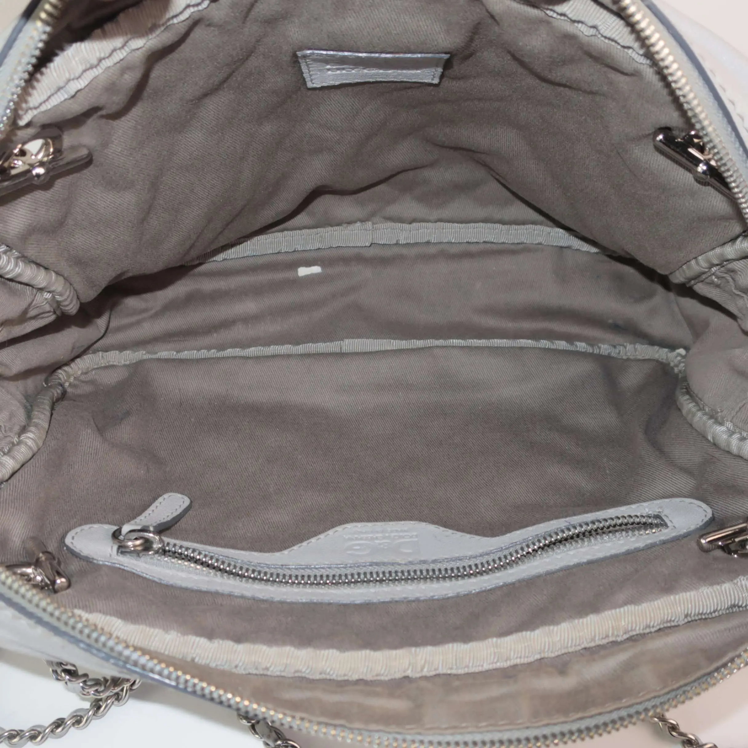 Dolce & Gabbana Light Grey Quilted Lily Glam Leather Bag - Image 5
