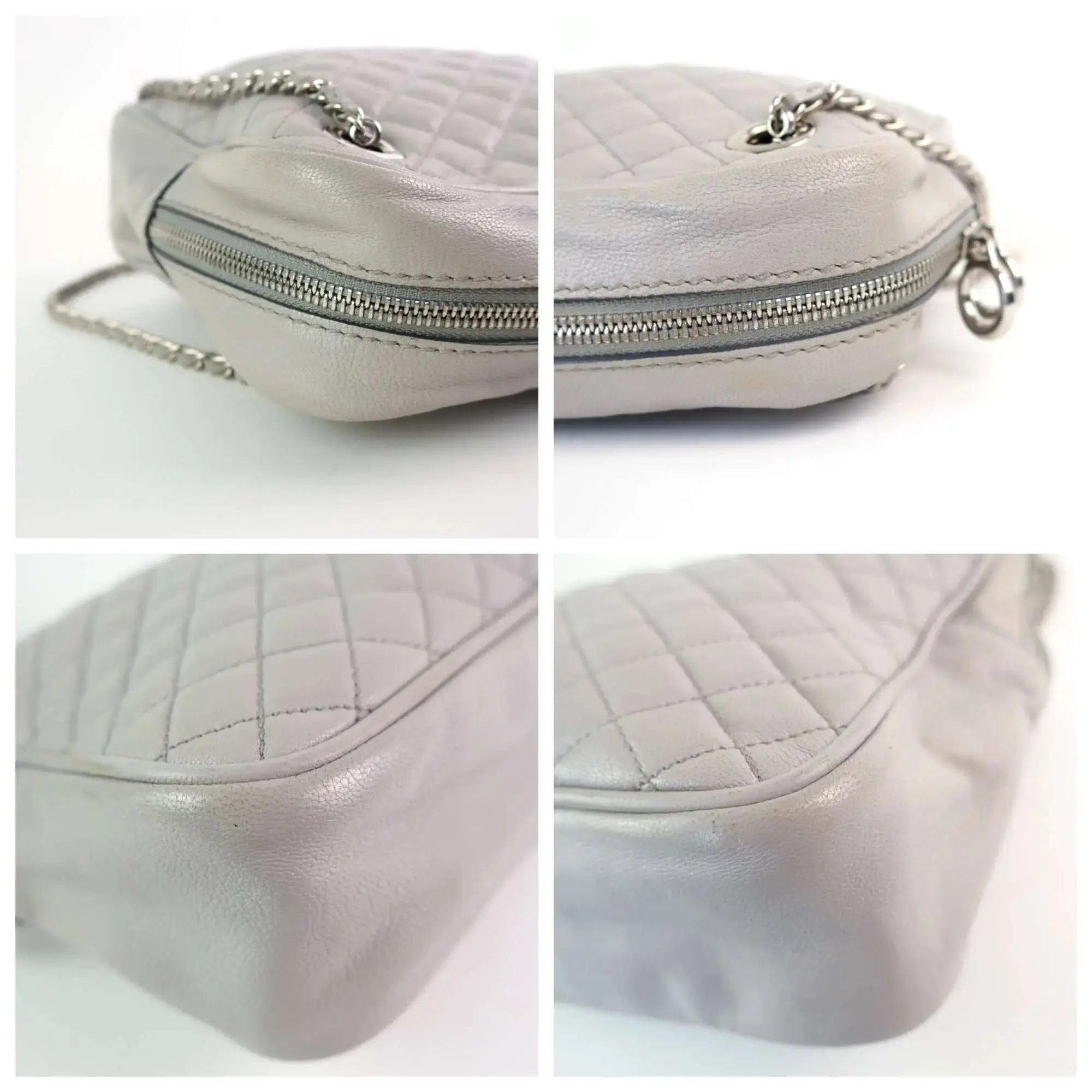 Dolce & Gabbana Light Grey Quilted Lily Glam Leather Bag - Image 6