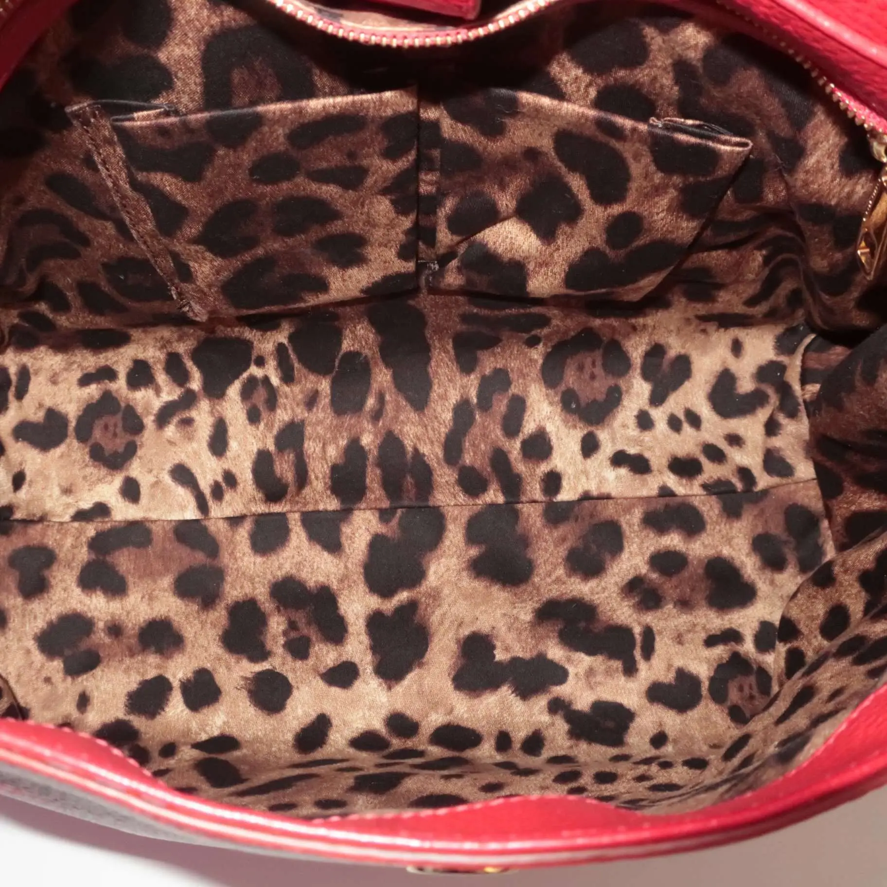Dolce Gabbana Red Leather Soft Miss Sicily Bag - Image 6