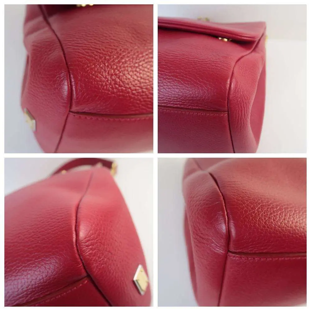 Dolce Gabbana Red Leather Soft Miss Sicily Bag - Image 9