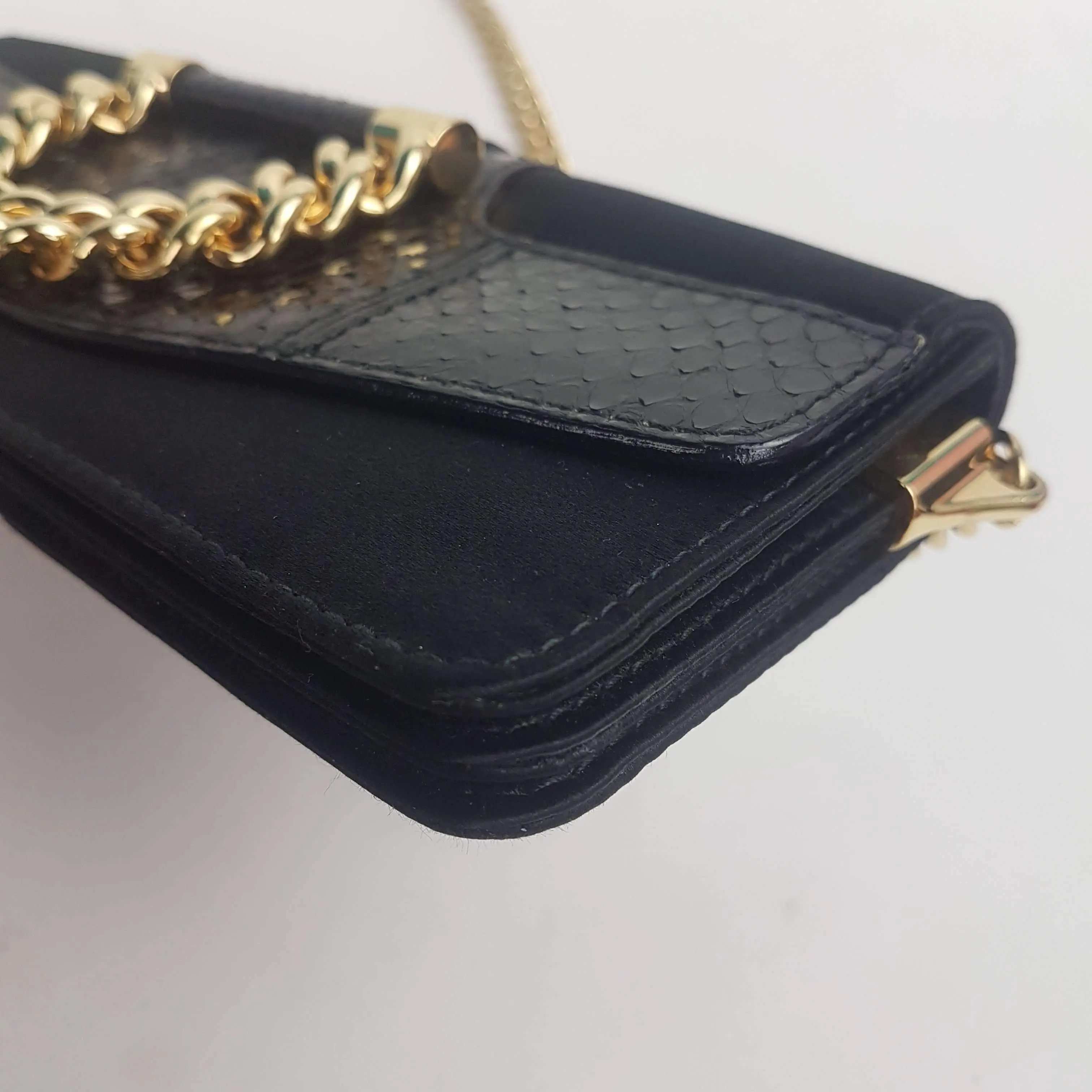 Dolce Gabbana Vintage Satin Snakeskin Crossbody Bag - Image 10