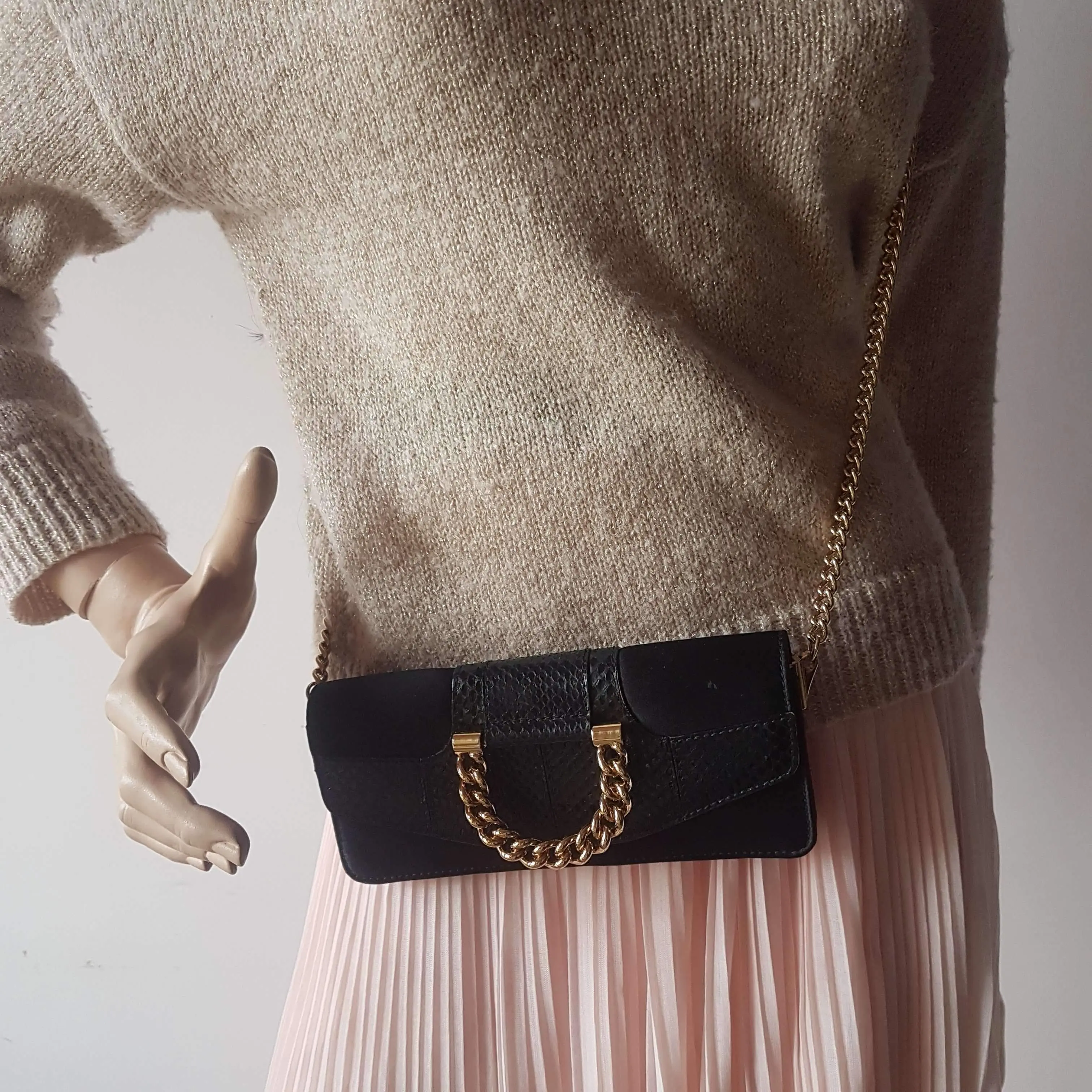 Dolce Gabbana Vintage Satin Snakeskin Crossbody Bag - Image 16