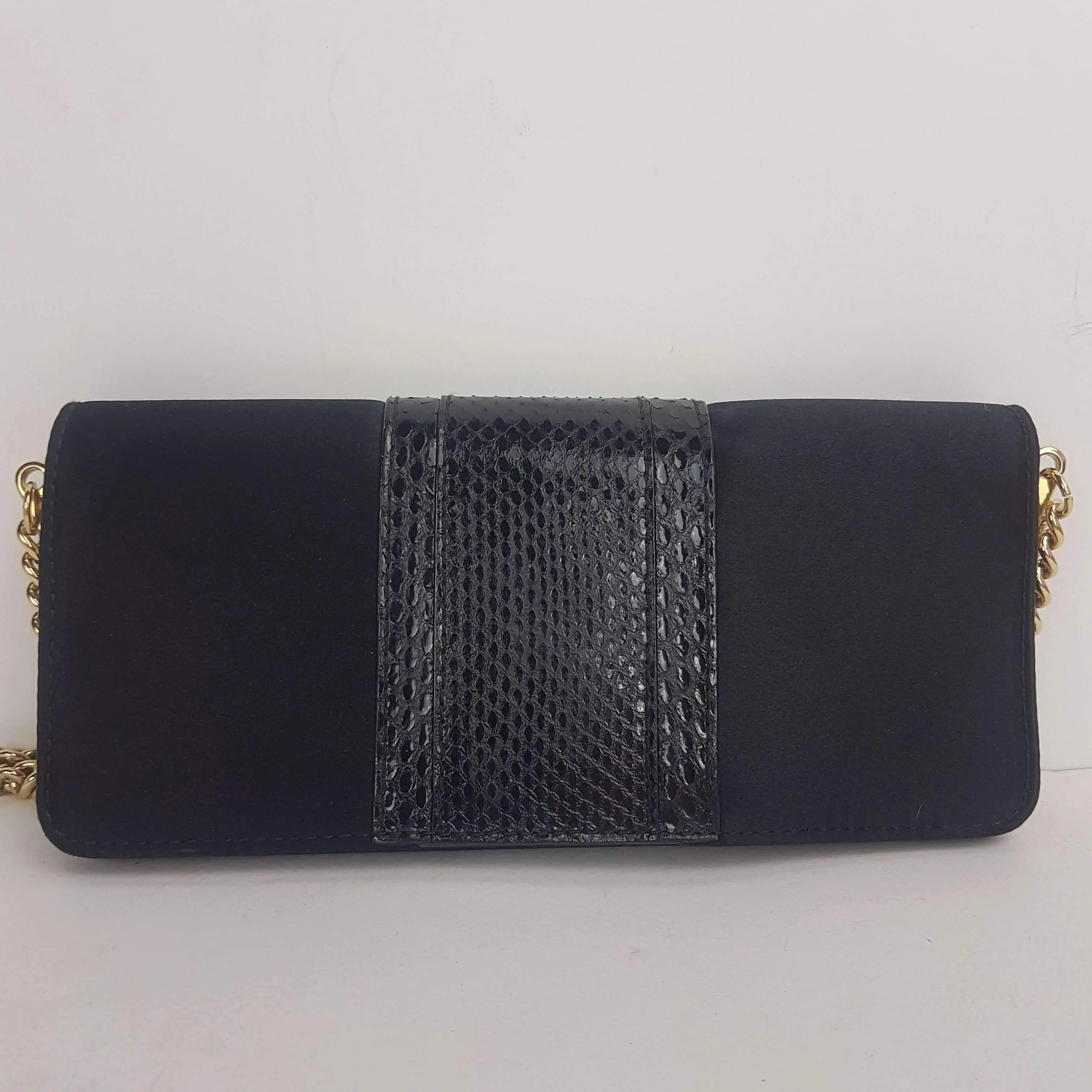 Dolce Gabbana Vintage Satin Snakeskin Crossbody Bag - Image 3