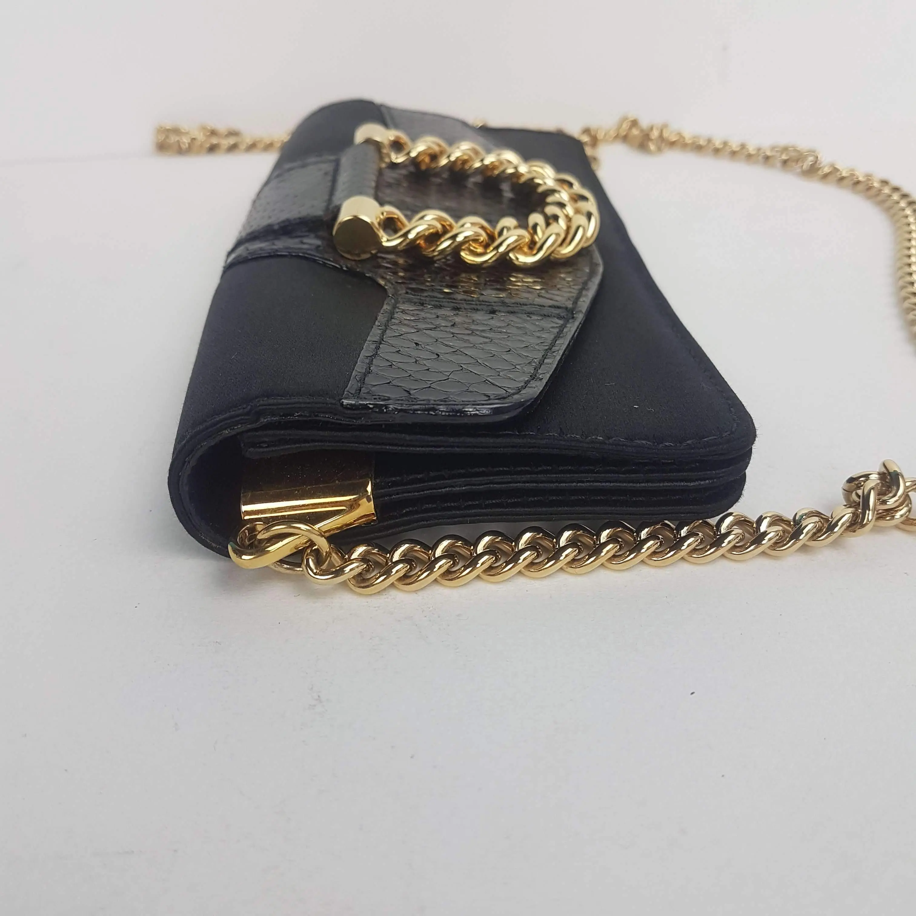 Dolce Gabbana Vintage Satin Snakeskin Crossbody Bag - Image 4