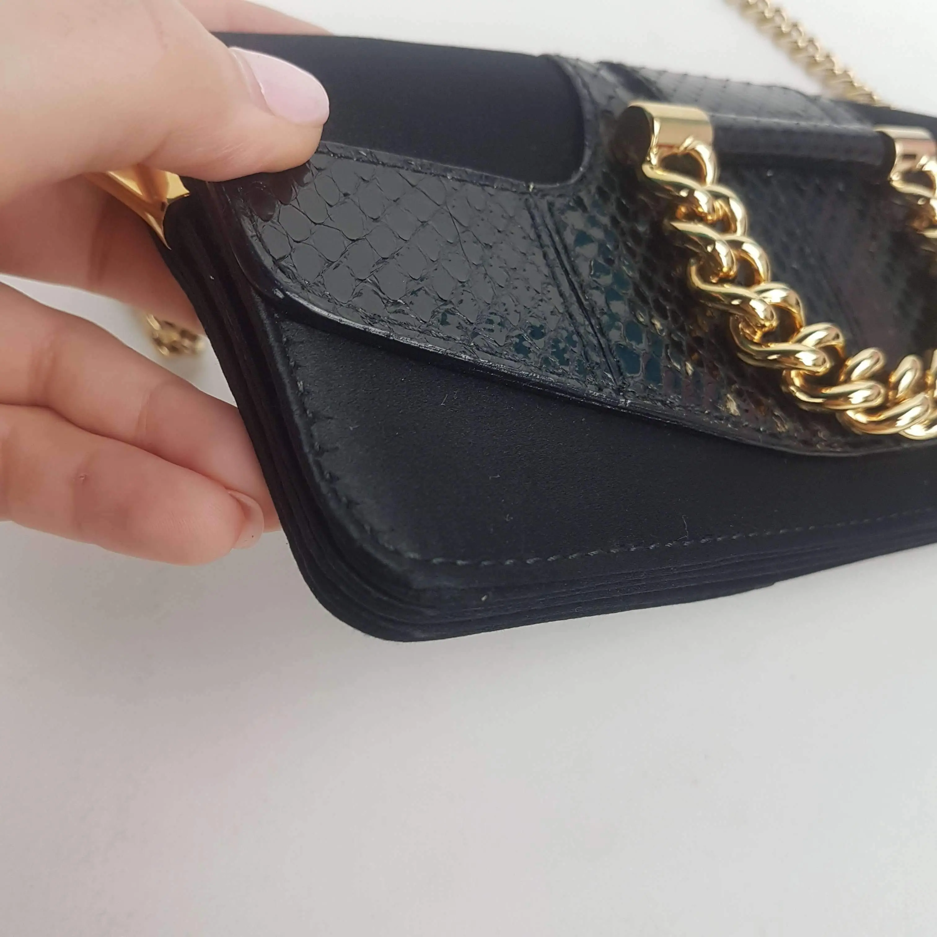 Dolce Gabbana Vintage Satin Snakeskin Crossbody Bag - Image 8