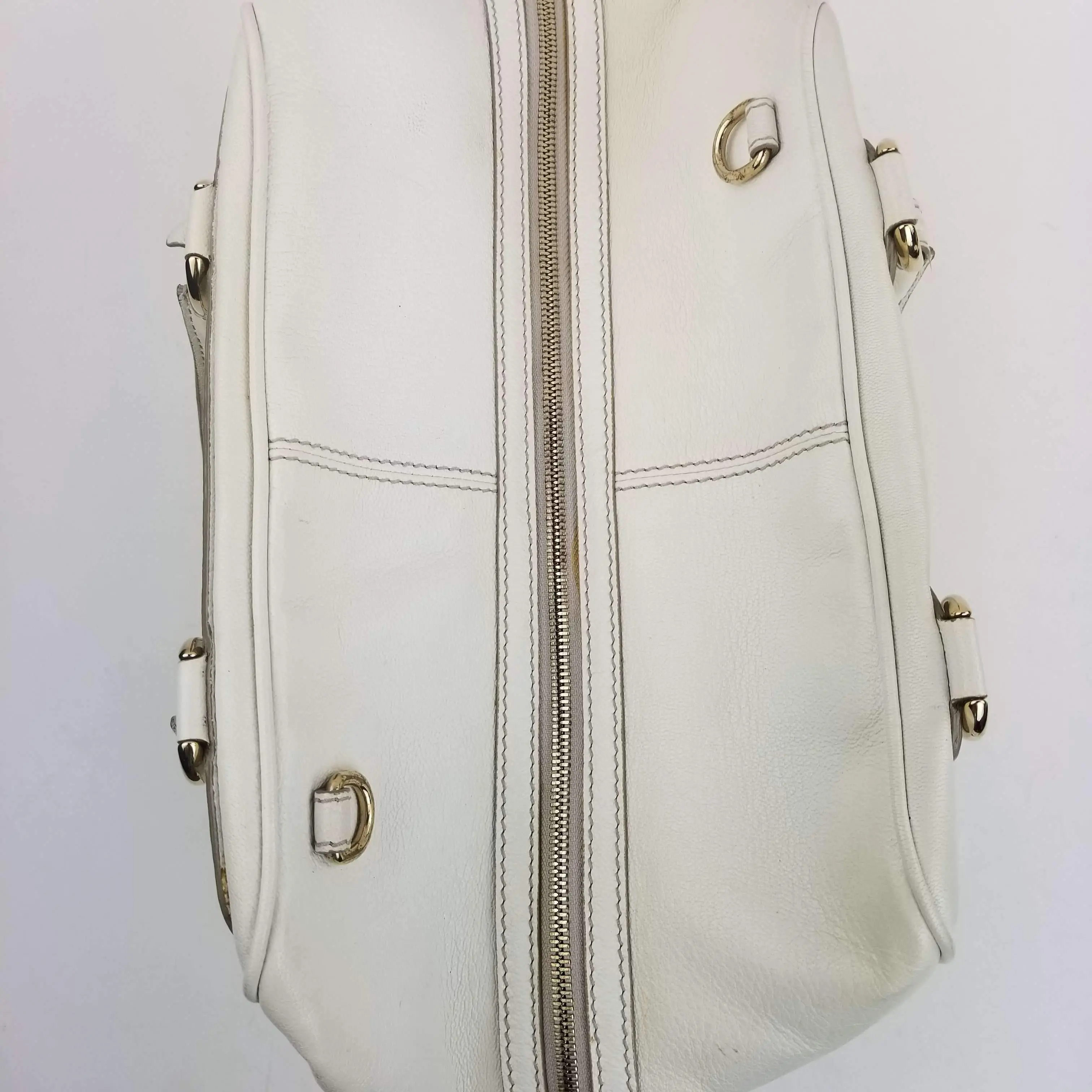 Dolce Gabbana White Goat Leather Large Handbag - Image 18