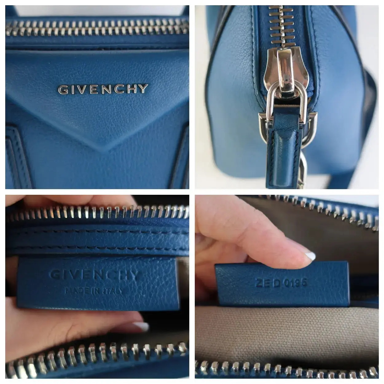 Givenchy Blue Pebbled Leather Antigona Shoulder bag - Image 6