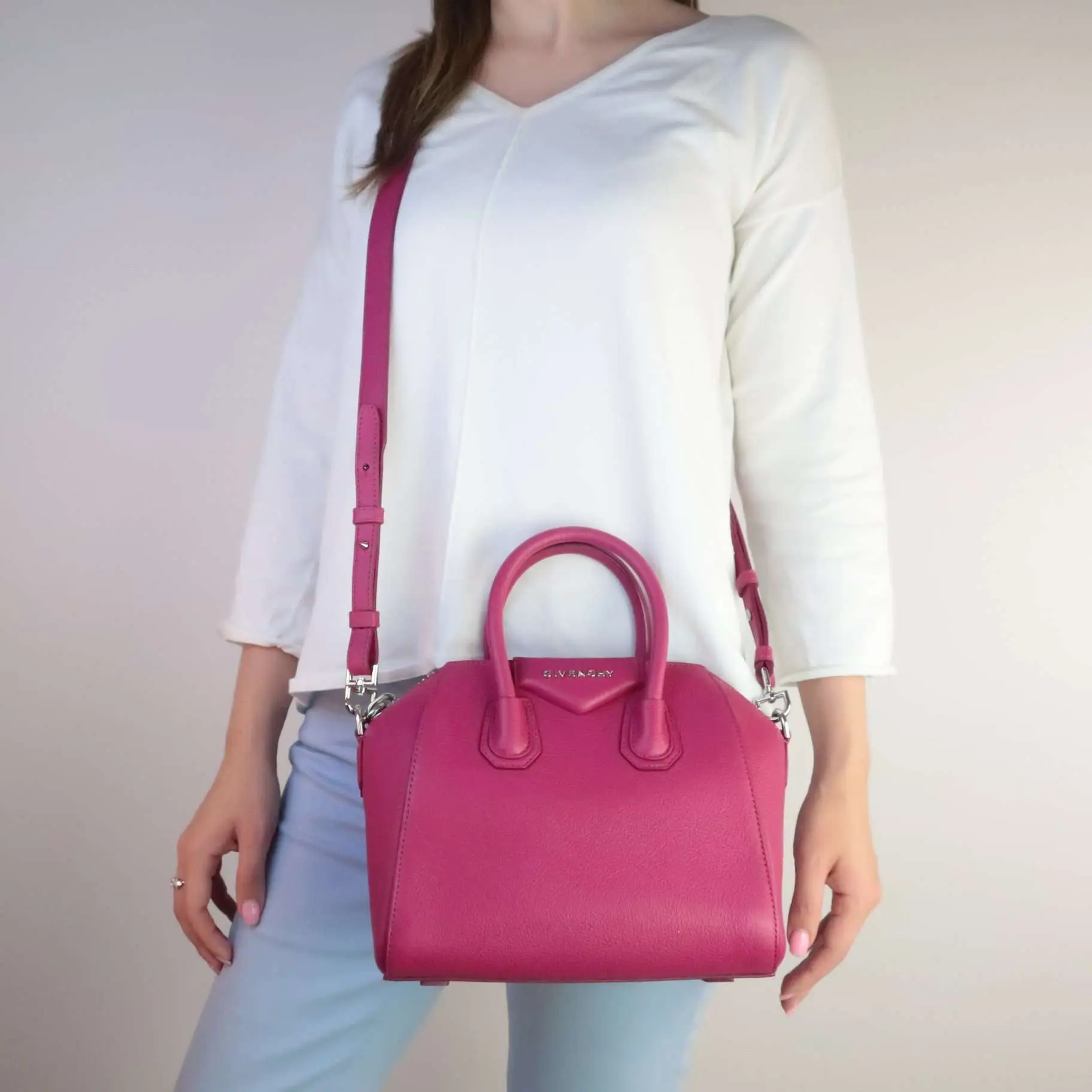 Givenchy Fuchsia Leather Mini Antigona Satchel - Image 2