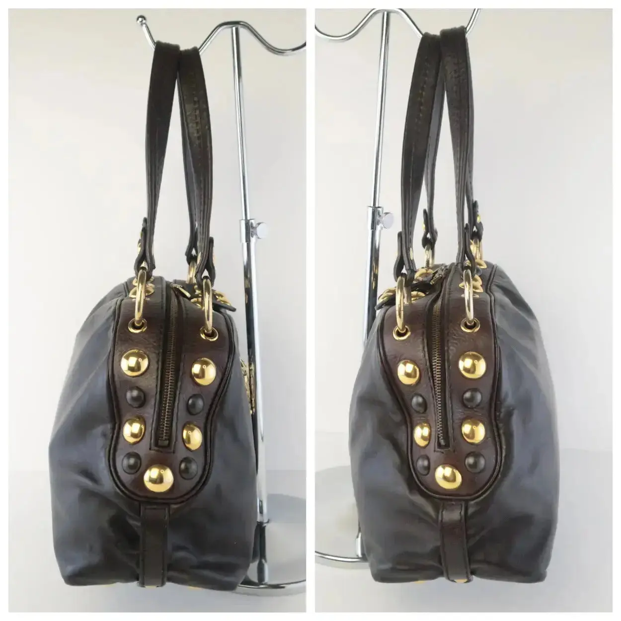 Gucci Black Leather Babouska Heart Dome Medium Satchel Bag - Image 6