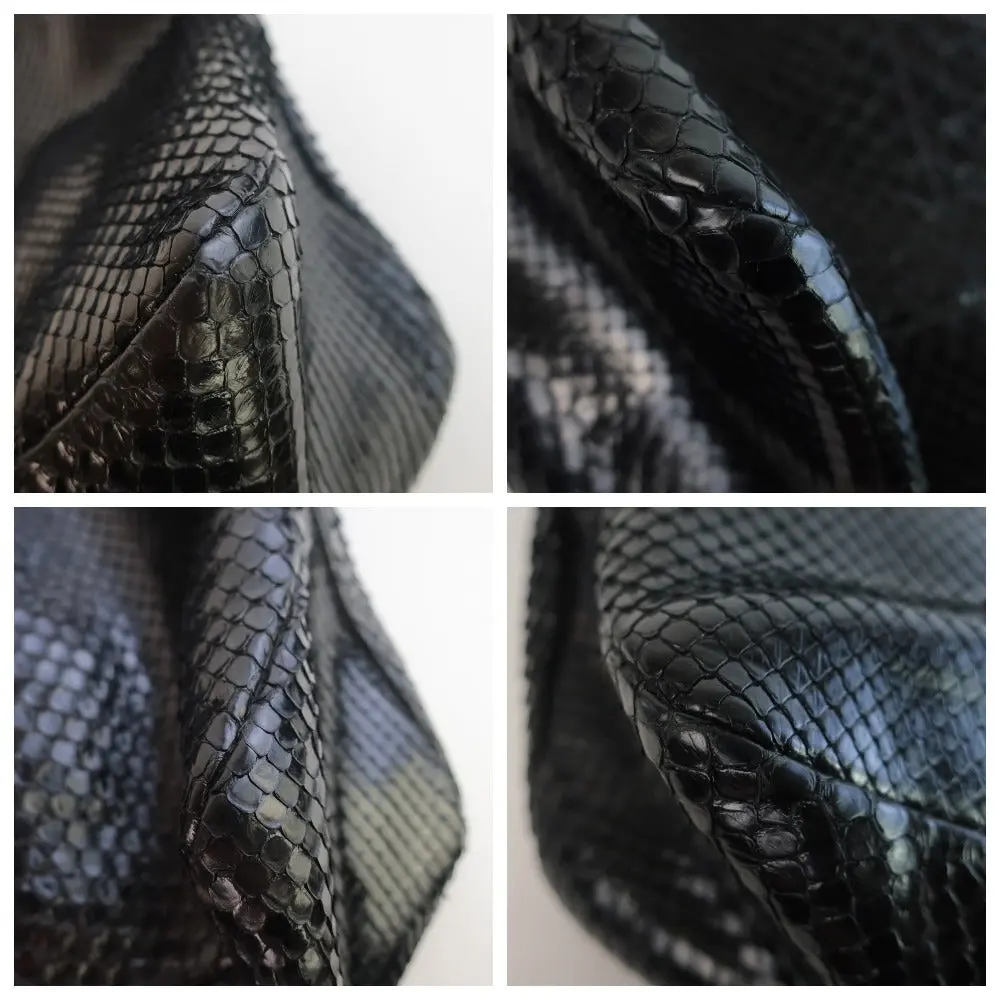 Gucci Black Python Large Horsebit Hobo Bag - Image 7