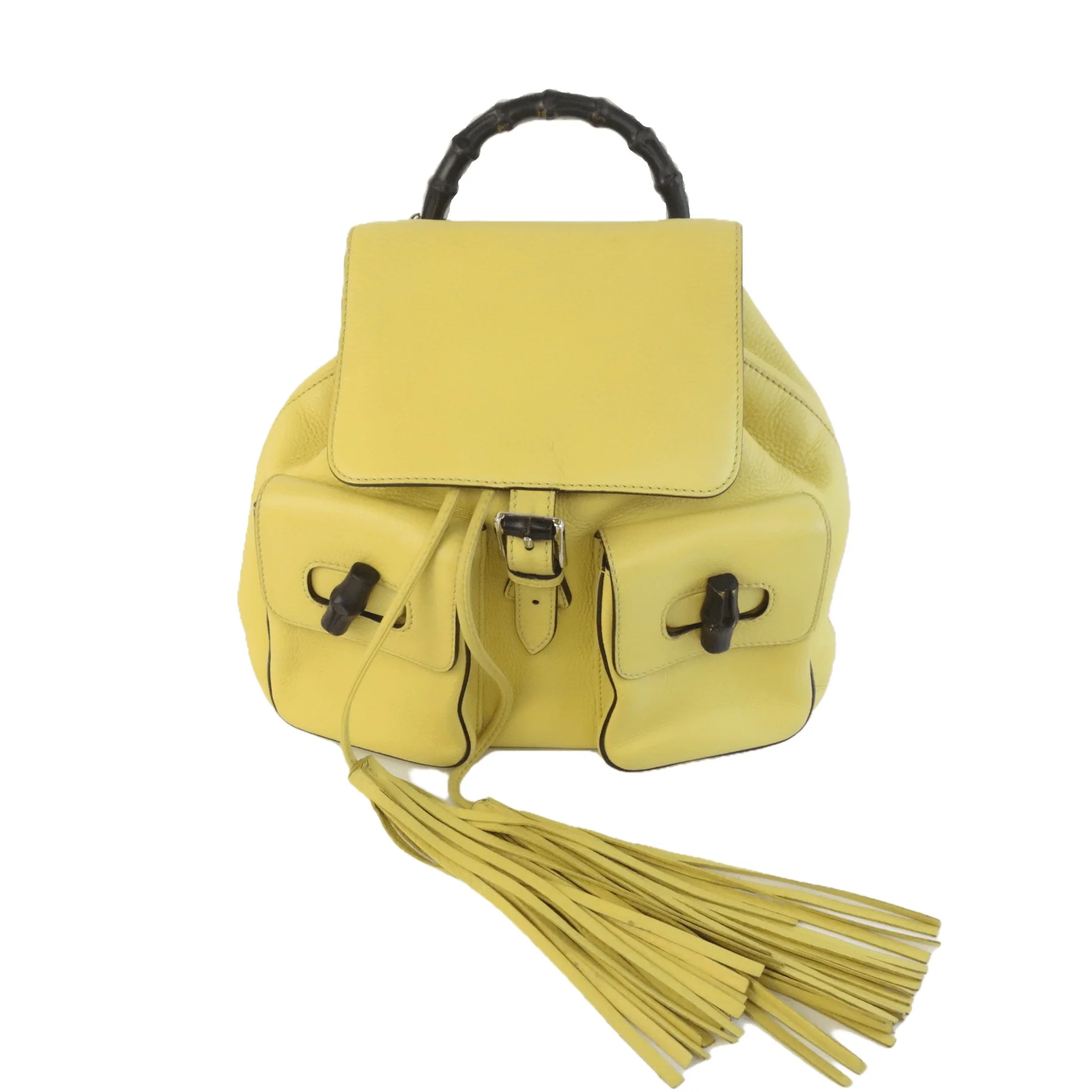 Gucci Calfskin Medium Bamboo Backpack Mimosa Flower - Image 2