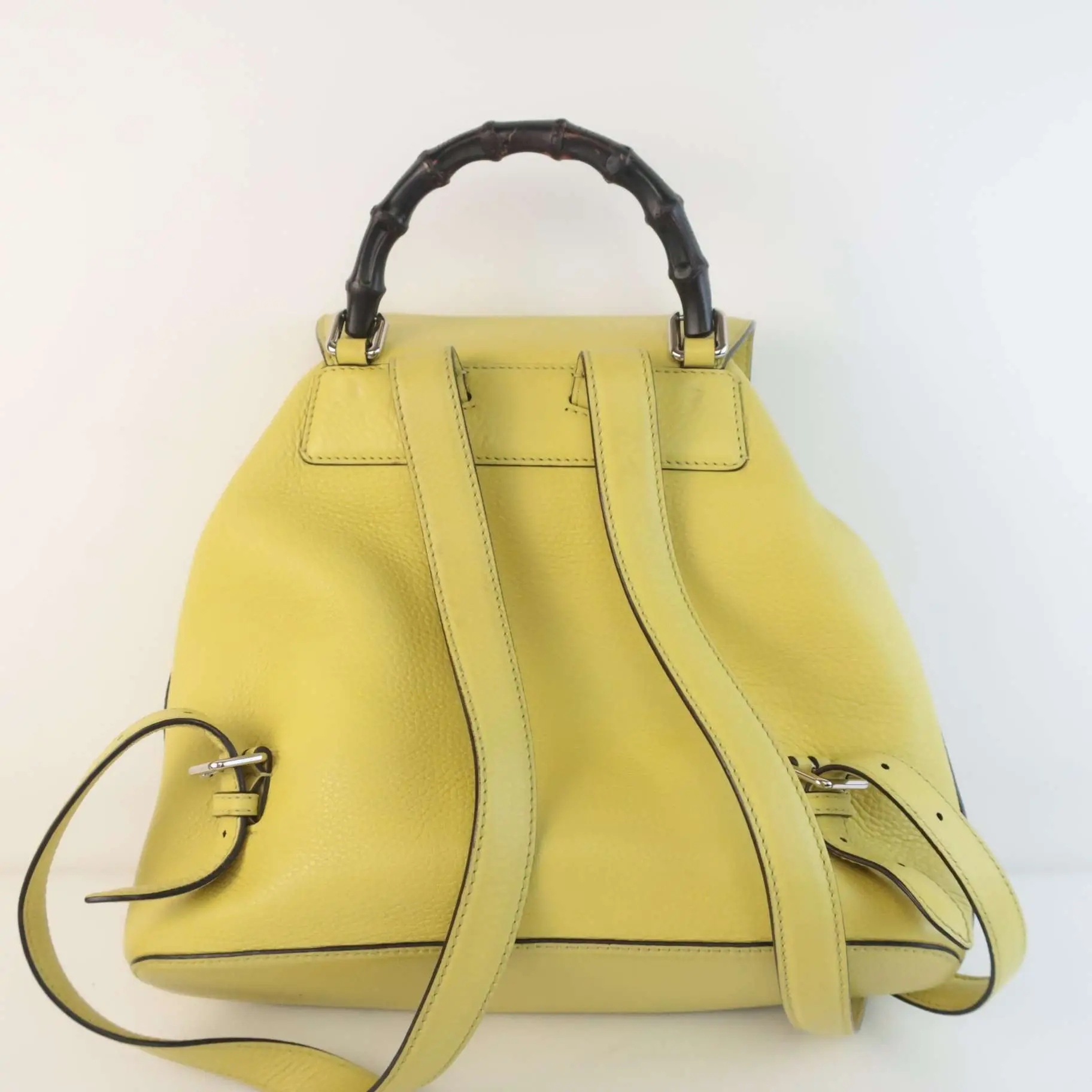 Gucci Calfskin Medium Bamboo Backpack Mimosa Flower - Image 4