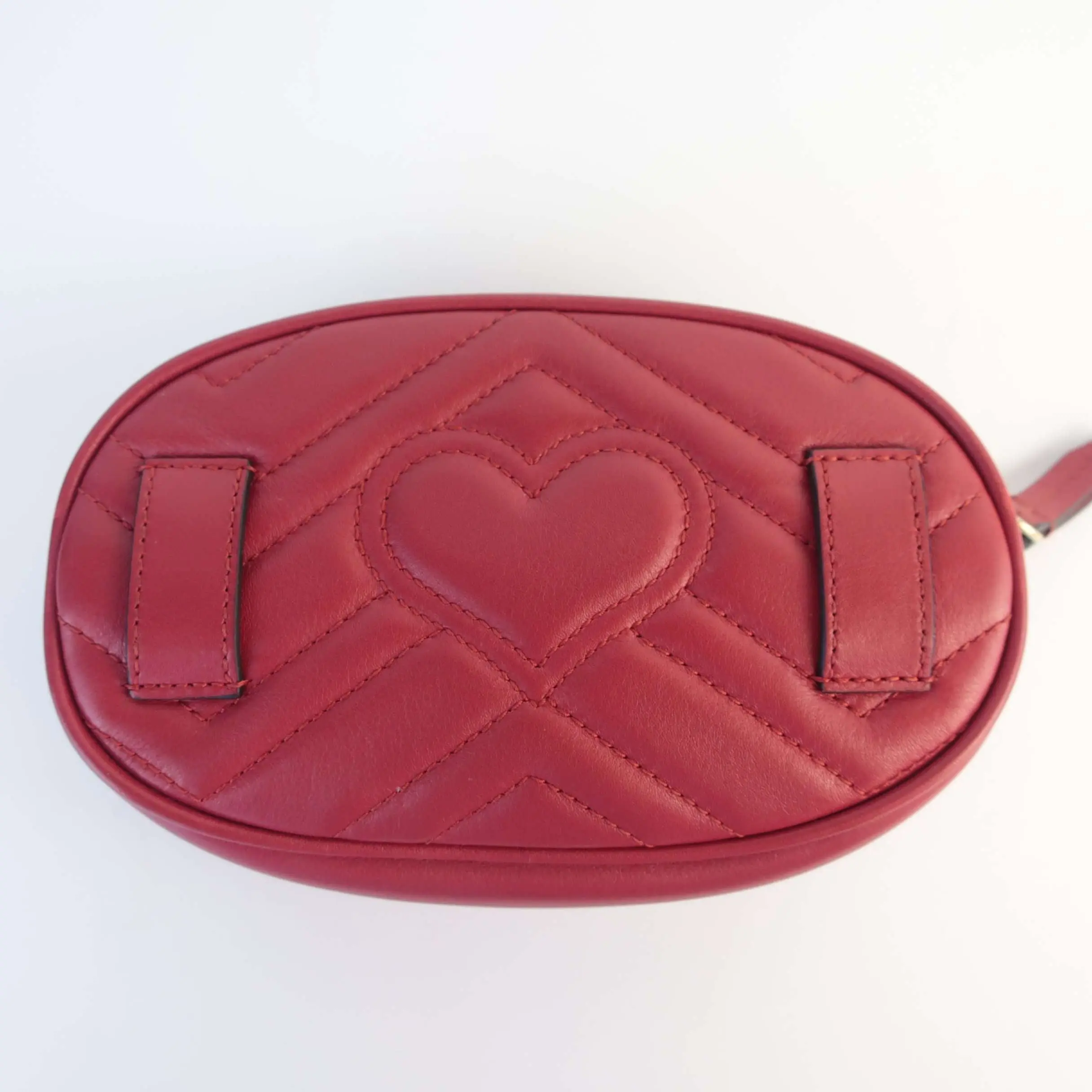 Gucci Red Quilted Leather GG Marmont Waist Belt Bag - Image 15