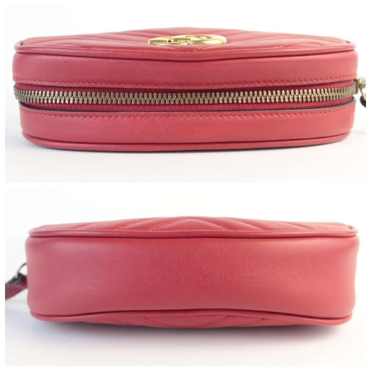 Gucci Red Quilted Leather GG Marmont Waist Belt Bag - Image 5