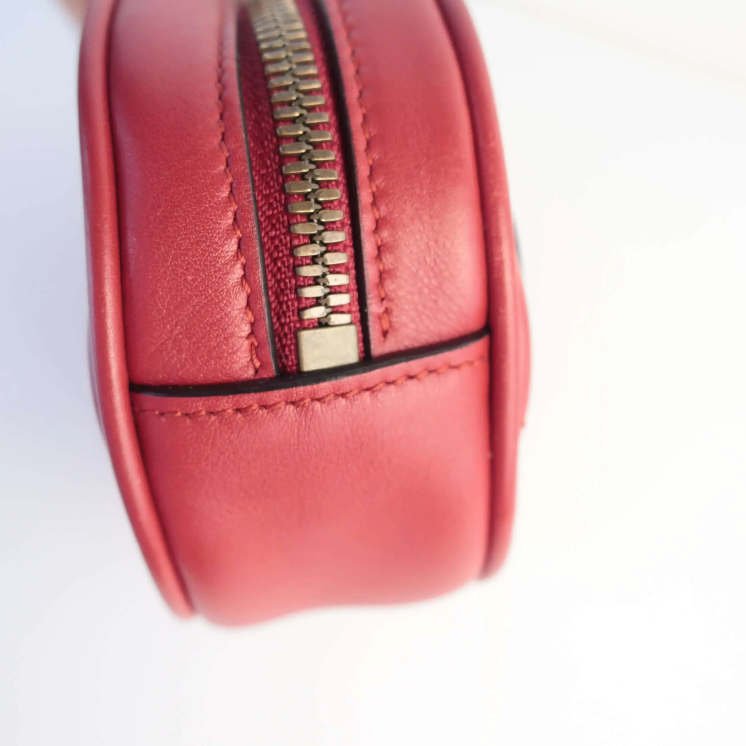 Gucci Red Quilted Leather GG Marmont Waist Belt Bag - Image 6