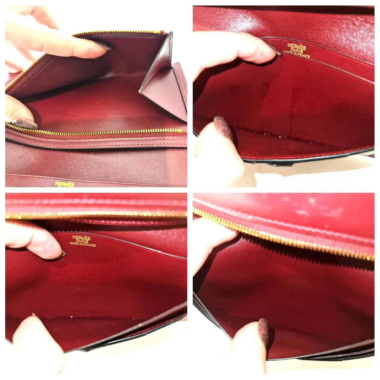 Hermes Bearn Maroon Swift Leather Wallet - Image 5