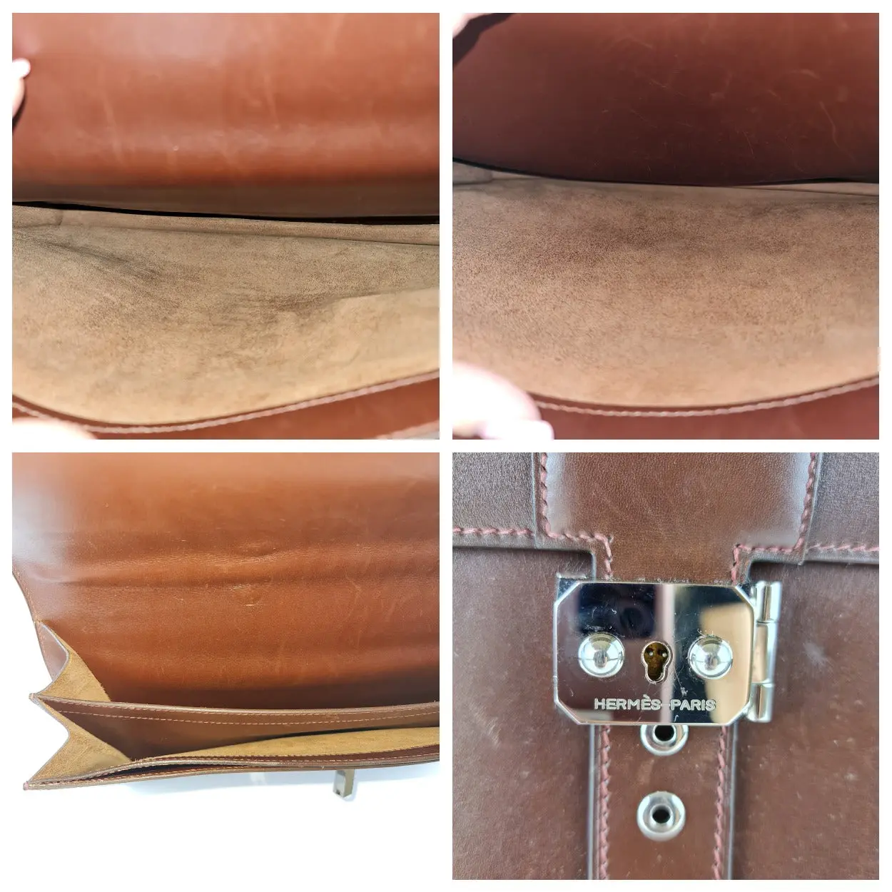 Hermes Brown Leather Sac a Depeche 40 Briefcase Bag G Square (2003) - Image 10